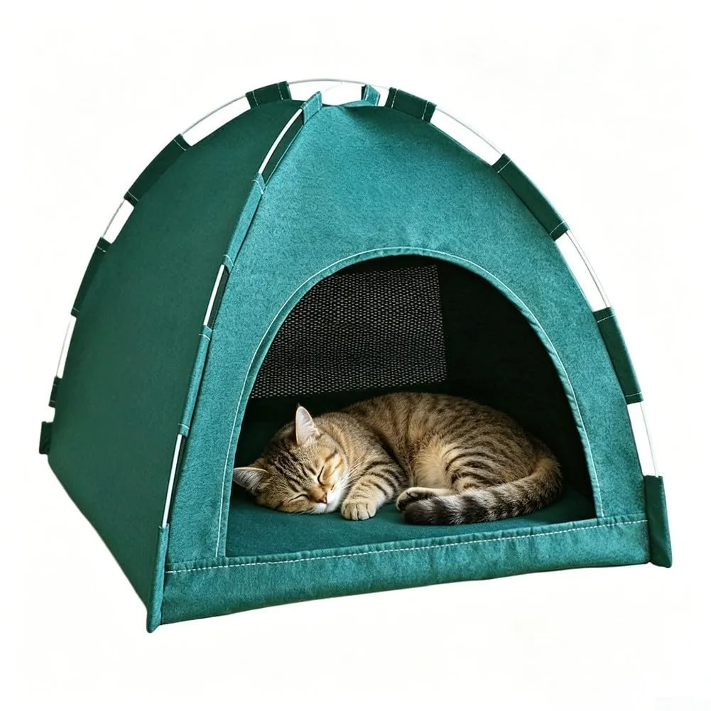 Box pieghevole per animali domestici, tenda in rete traspirante per gatti e cani, recinzione esterna con tappetino di raffreddamento, gabbia portatile per animali 52 x 52 cm (S-36 x 36 x 28 cm) - immagine 5