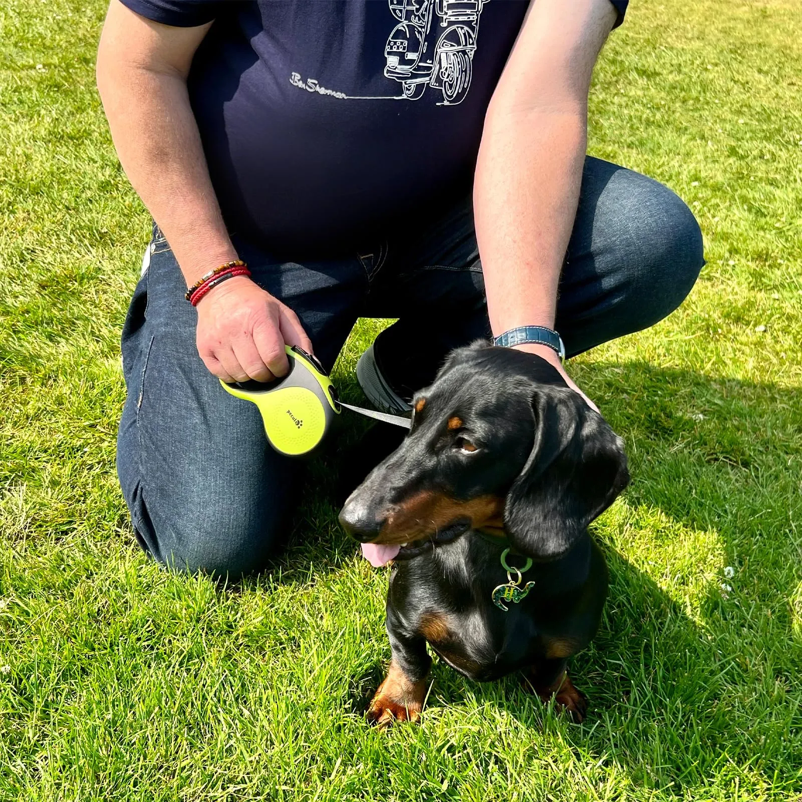 Pecute Guinzaglio per Cani Allungabile 8m (fino a 50kg), Estensione del Guinzaglio 360° Senza Grovigli, Impugnatura Antiscivolo e Pulsante di Freno Rapido,Verde - immagine 7