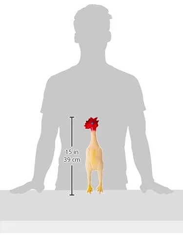 Kerbl Pet Pollo, giocattolo per cani, giocattolo da masticare, 40cm, giallo/rosso, lattice, con squeaker - immagine 2