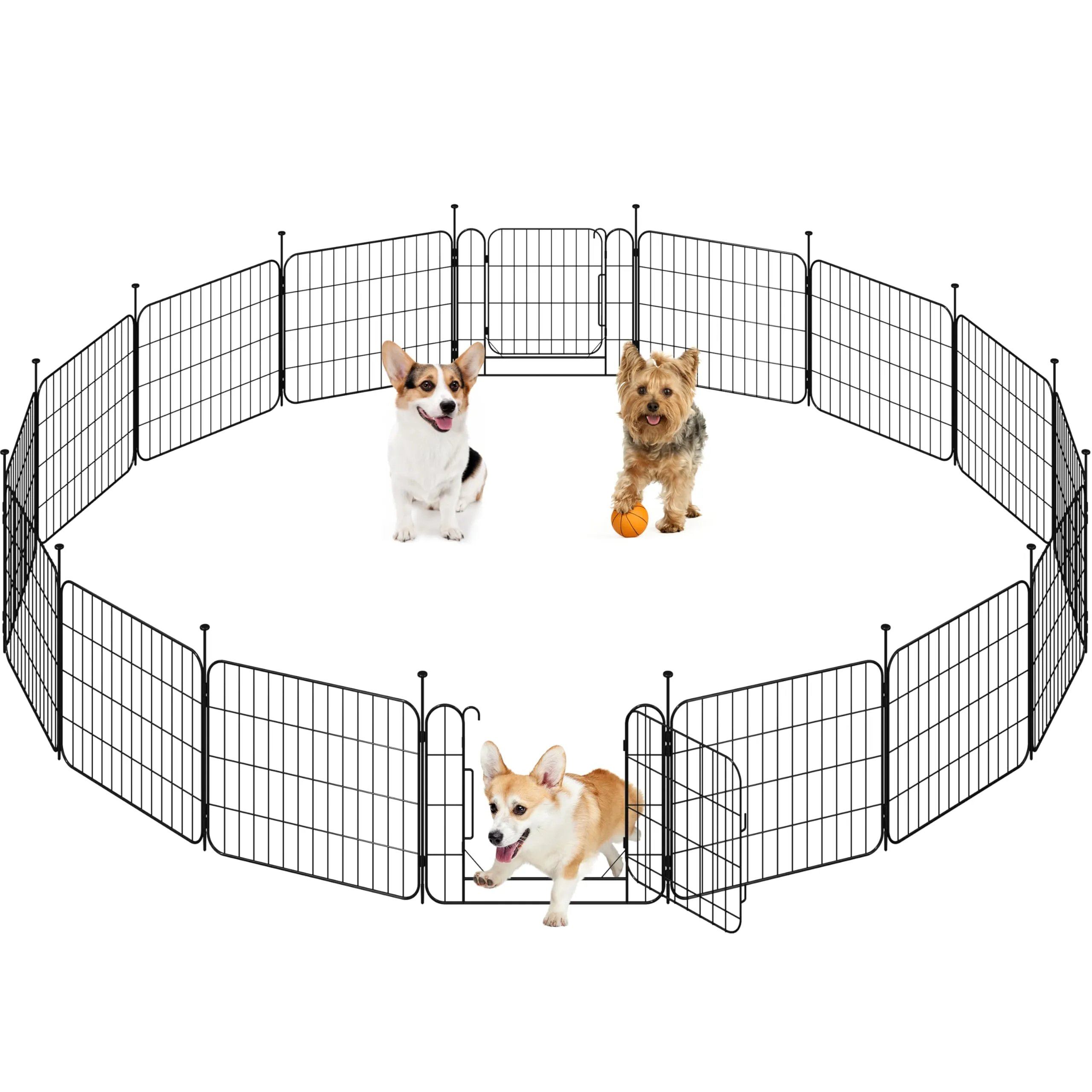 Yaheetech Recinto per Animali Domestici 16 Pannelli Altezza 50 cm Nero - immagine 1