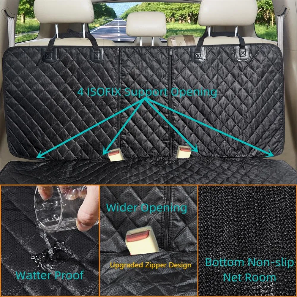 ANOSOSPECIAL Coprisella per sedile posteriore per auto ISOFIX XL, impermeabile, con cintura di sicurezza, antigraffio, per cani, sedile posteriore per bambini, universale, per camion, SUV - immagine 4