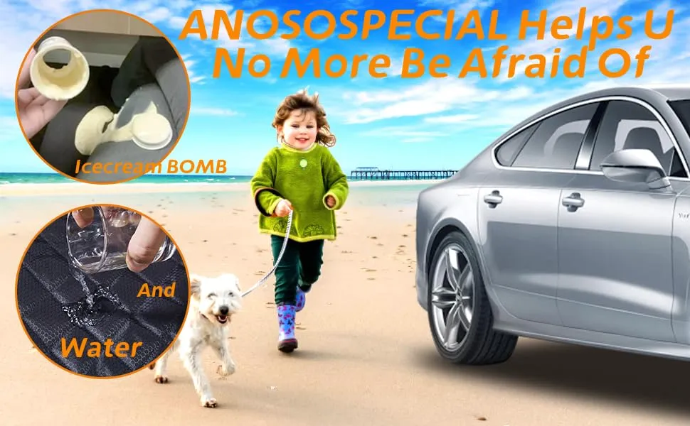 ANOSOSPECIAL Coprisella per sedile posteriore per auto ISOFIX XL, impermeabile, con cintura di sicurezza, antigraffio, per cani, sedile posteriore per bambini, universale, per camion, SUV - immagine 5