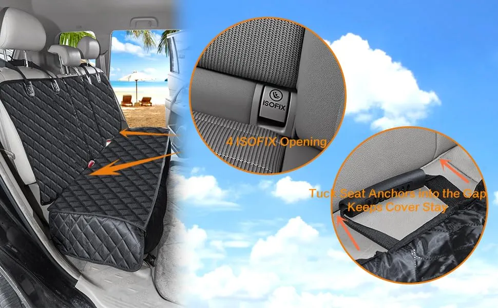 ANOSOSPECIAL Coprisella per sedile posteriore per auto ISOFIX XL, impermeabile, con cintura di sicurezza, antigraffio, per cani, sedile posteriore per bambini, universale, per camion, SUV - immagine 6