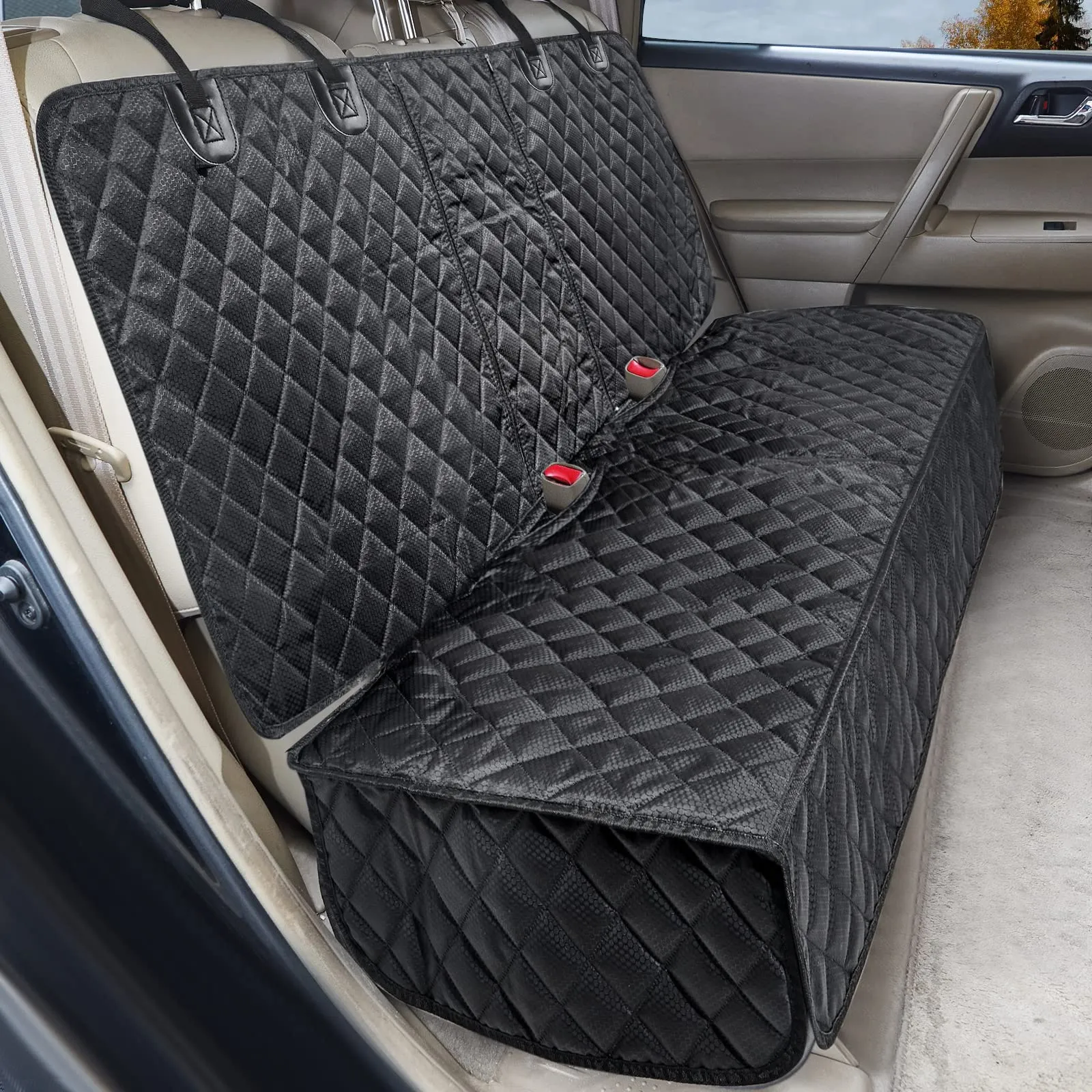 ANOSOSPECIAL Coprisella per sedile posteriore per auto ISOFIX XL, impermeabile, con cintura di sicurezza, antigraffio, per cani, sedile posteriore per bambini, universale, per camion, SUV - immagine 8