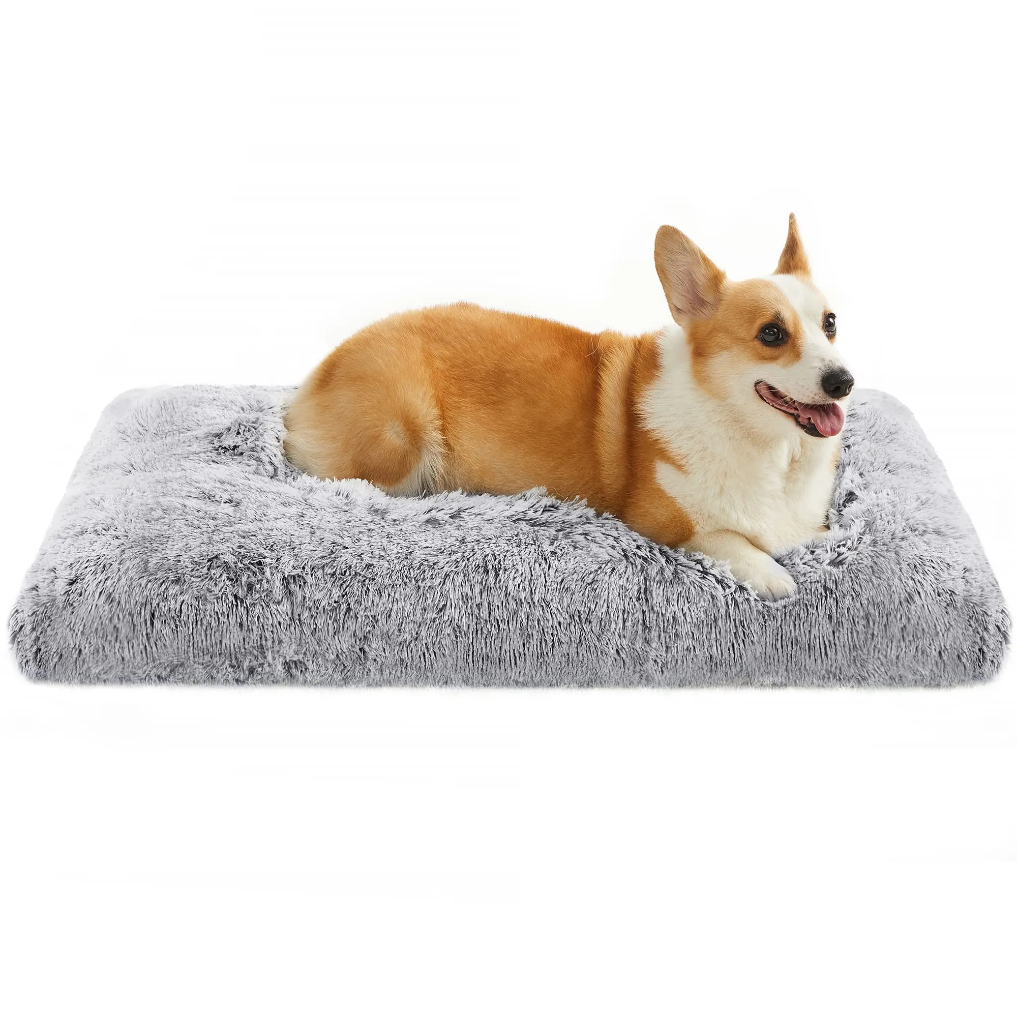 Feandrea Cuccia per Cani, Tappetino per Animali di Peluche Morbida, 95 x 60 cm, Imbottitura Soffice, Lavabile in Lavatrice, Cuscino per Cani Multiuso, Grigio Ombré PGW202G01 - immagine 1