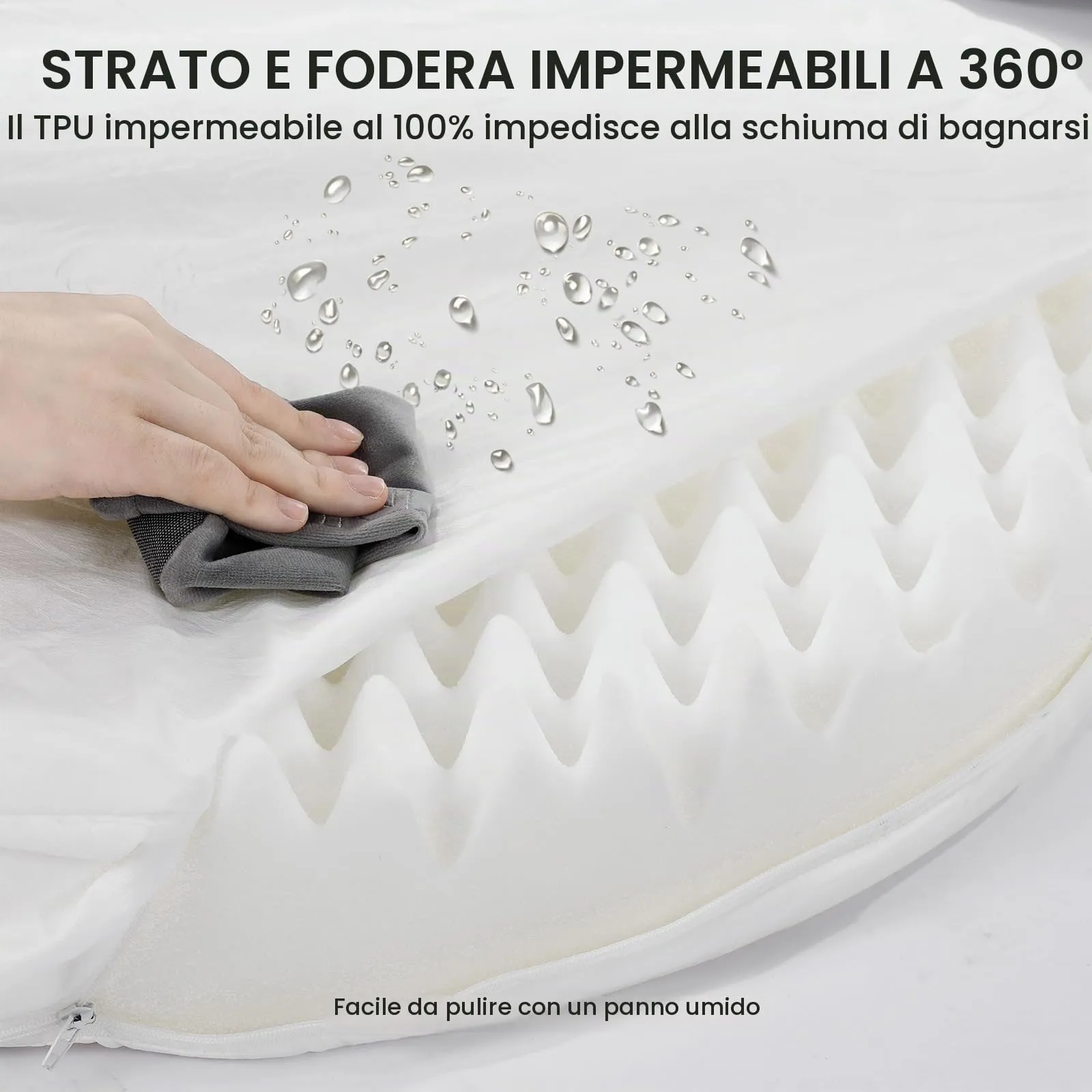 Gimars 9,5 cm L Cuccia Cane Interno Otopedica per Cani di Taglia Grande, 28D Guscio d'Uovo Memory Foam Cuccia Divano per Cuccioli Anziani con Fodera Impermeabile,Sfoderabile Lavabile, Semicircolare - immagine 7