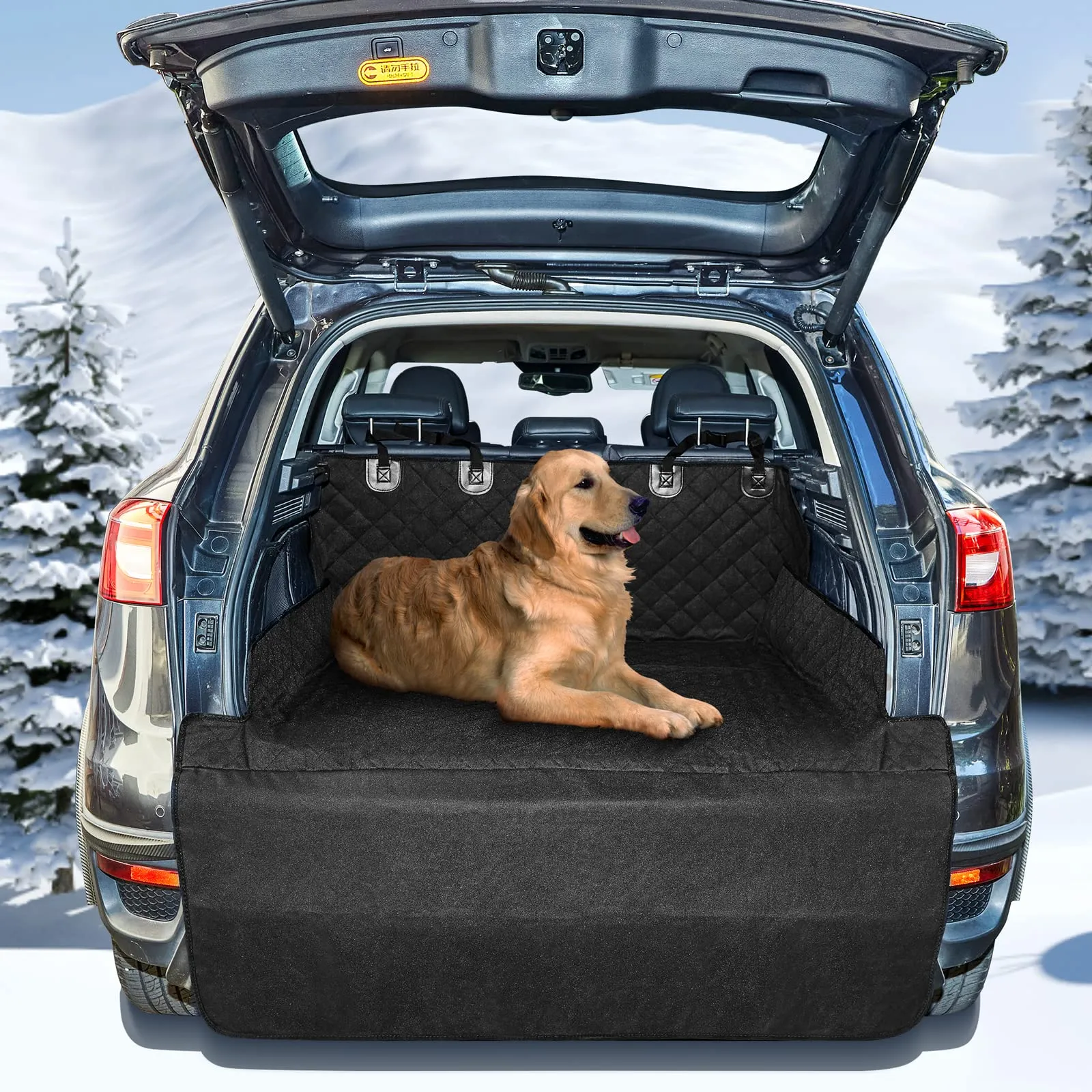 ANOSOSPECIAL Impermeabile Telo Auto per Cani Protezione Bagagliaio,Antiscivolo Coperta Universale per Animale, Robusto Facile da Pulire Nero per Suv furgone Camion - immagine 1