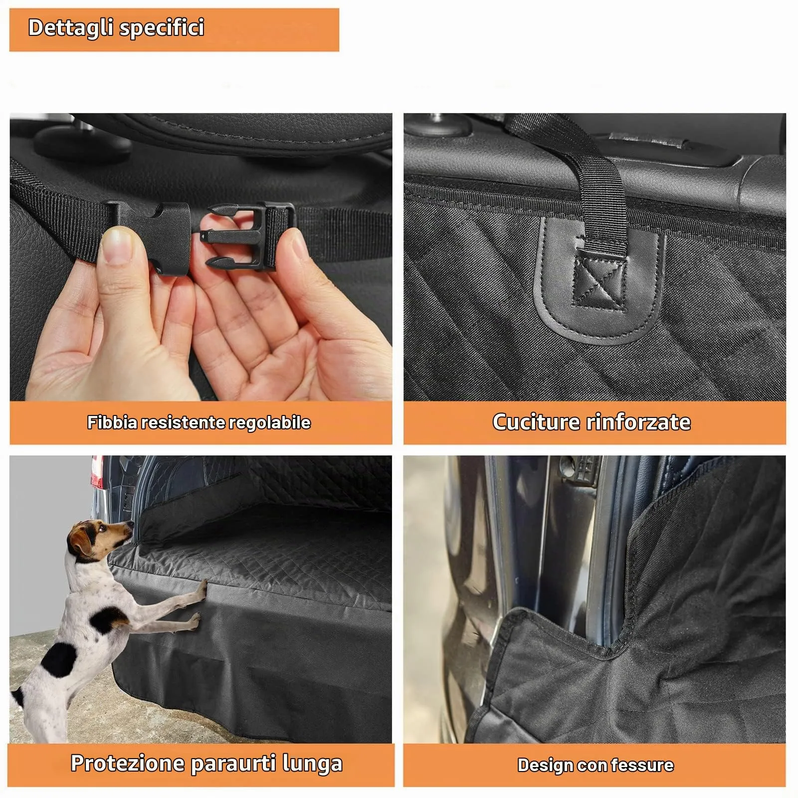 ANOSOSPECIAL Impermeabile Telo Auto per Cani Protezione Bagagliaio,Antiscivolo Coperta Universale per Animale, Robusto Facile da Pulire Nero per Suv furgone Camion - immagine 3