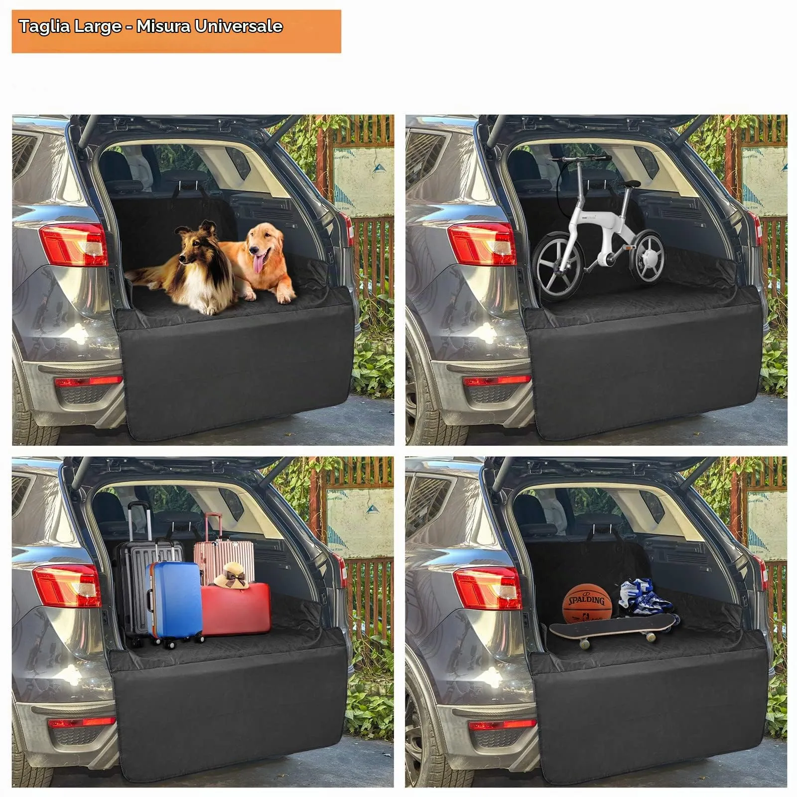 ANOSOSPECIAL Impermeabile Telo Auto per Cani Protezione Bagagliaio,Antiscivolo Coperta Universale per Animale, Robusto Facile da Pulire Nero per Suv furgone Camion - immagine 4