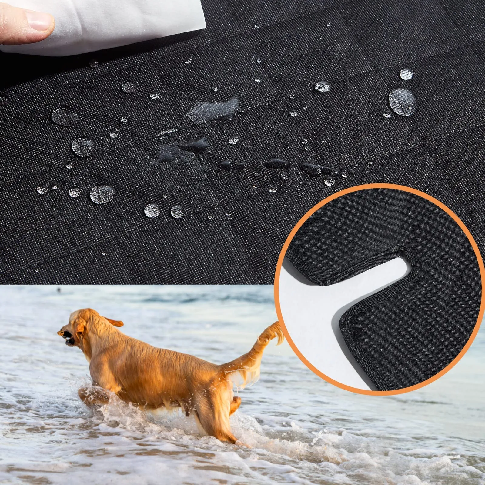 ANOSOSPECIAL Impermeabile Telo Auto per Cani Protezione Bagagliaio,Antiscivolo Coperta Universale per Animale, Robusto Facile da Pulire Nero per Suv furgone Camion - immagine 7