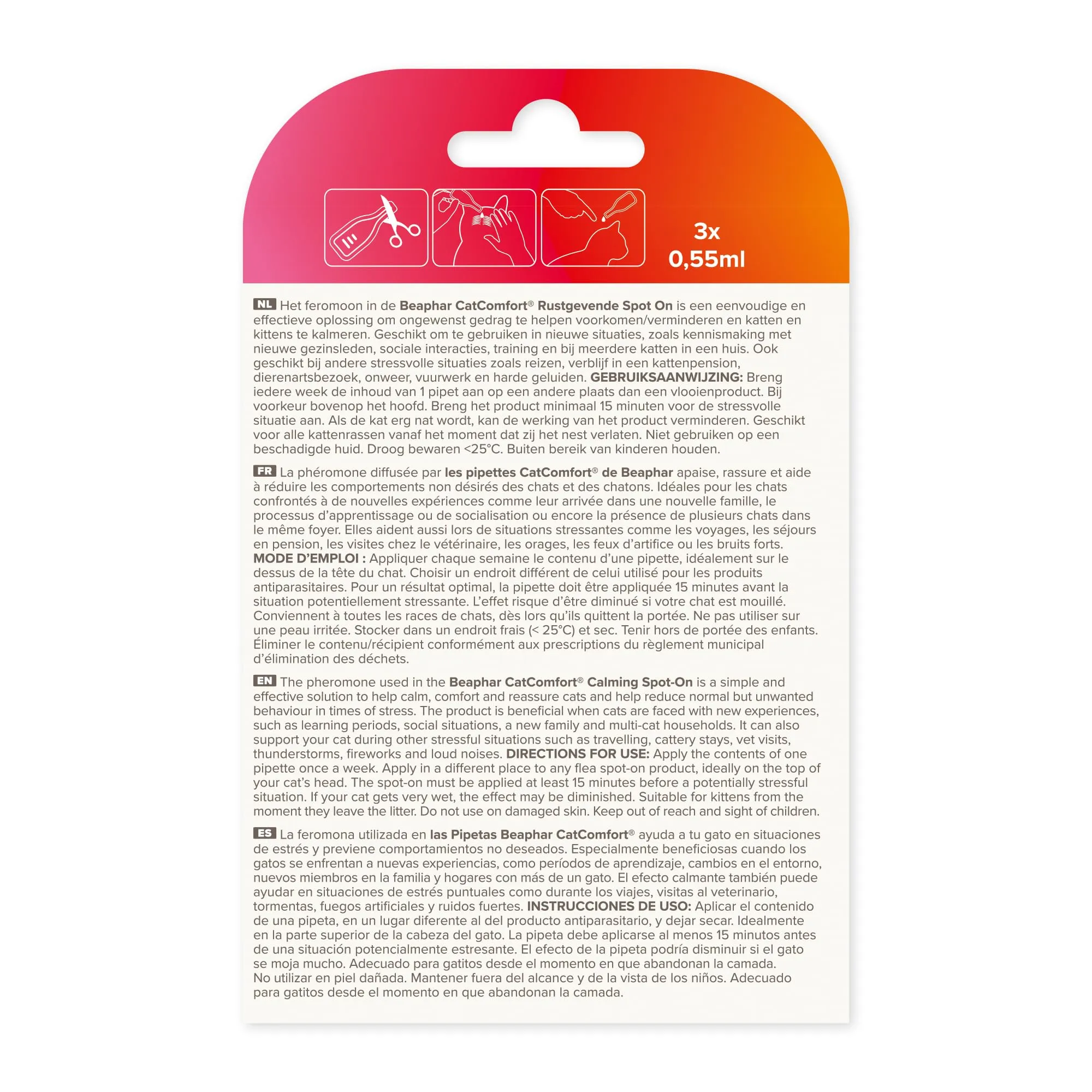 Beaphar - CatComfort Calming Spot-On - Riduce l'ansia e lo stress - Azione Rapida - Inizia a lavorare in 15 minuti - Ideale per eventi a breve termine come fuochi d'artificio - Promuove l'incollaggio - immagine 2