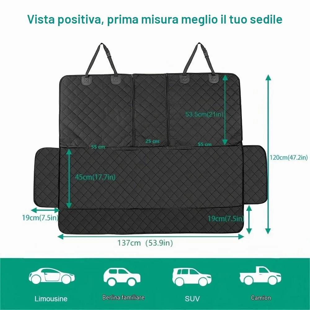 ANOSOSPECIAL Coprisella per sedile posteriore per auto, impermeabile, con cintura di sicurezza, antigraffio, per cani, sedile posteriore per bambini, universale, per camion, SUV - immagine 2
