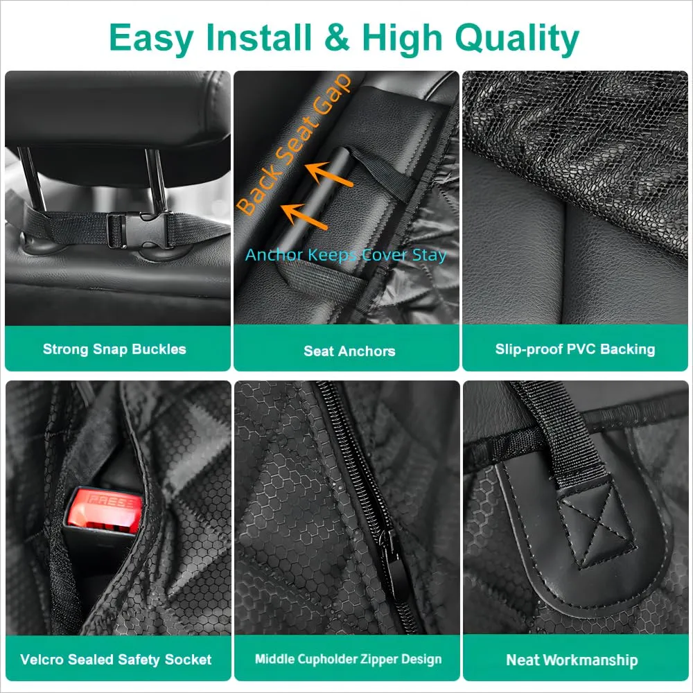 ANOSOSPECIAL Coprisella per sedile posteriore per auto, impermeabile, con cintura di sicurezza, antigraffio, per cani, sedile posteriore per bambini, universale, per camion, SUV - immagine 4