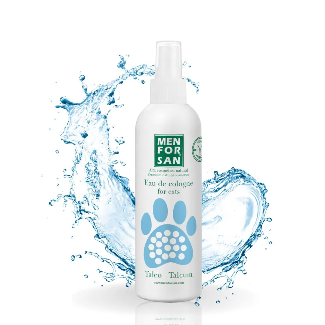 MENFORSAN Acqua di Cologne Talco per Gatti 125 Ml, Profumo Molto Piacevole, Trasparente - immagine 1