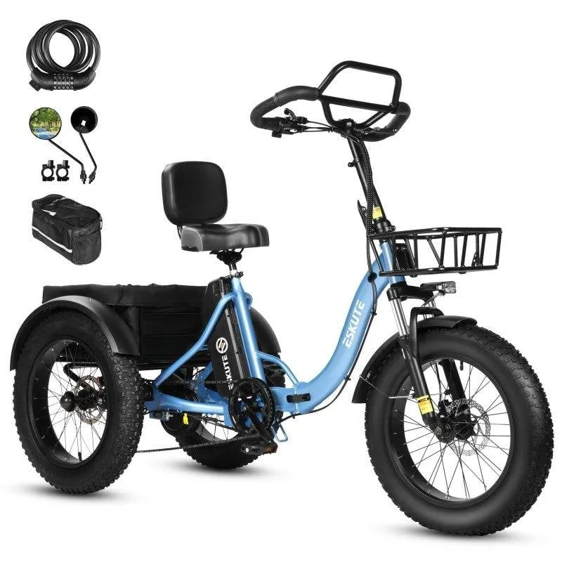 Triciclo elettrico Eskute T302Pro 250W 48V 20.8Ah pneumatici 20 pollici - immagine 1