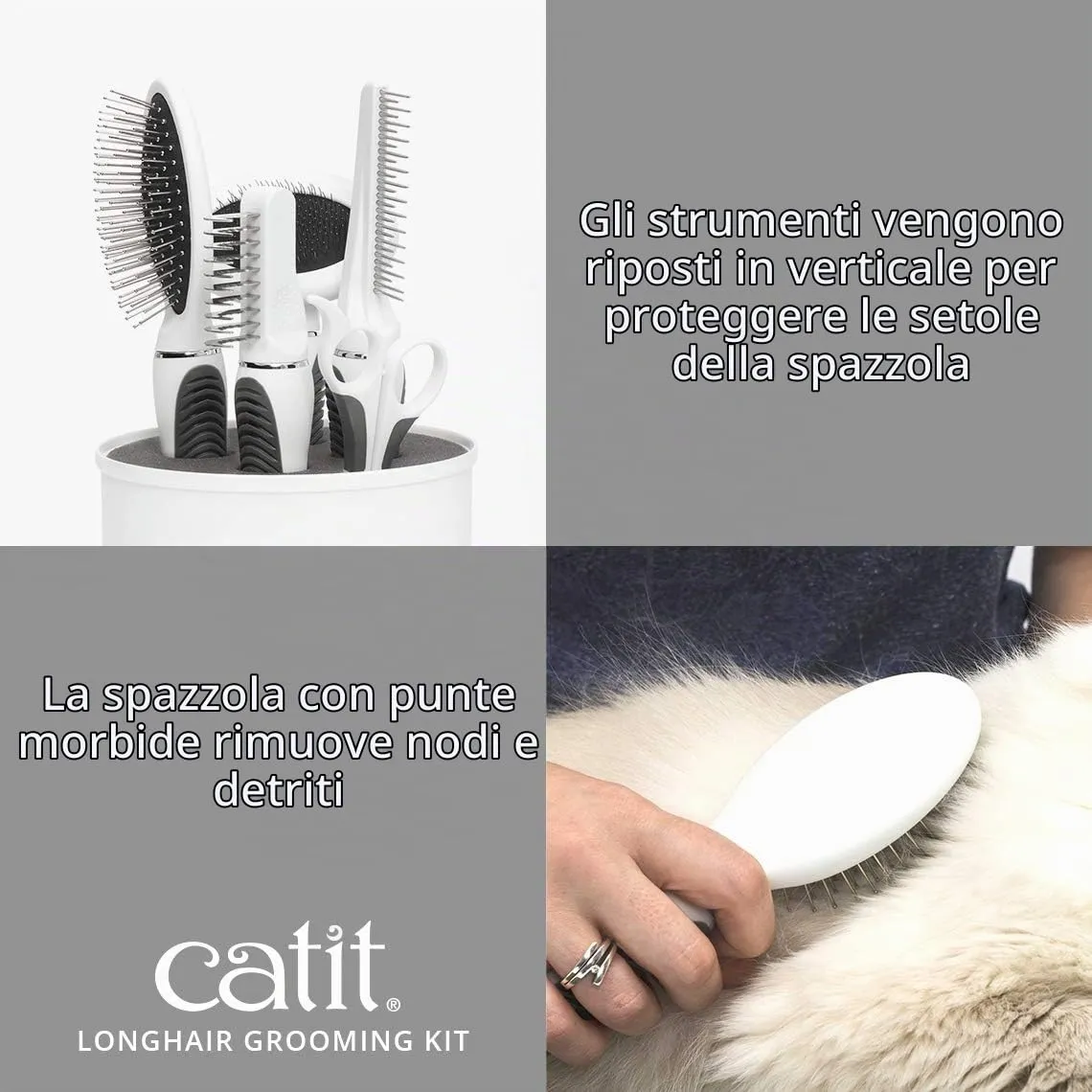 Catit Set di Spazzole per Gatti a Pelo Lungo - immagine 5