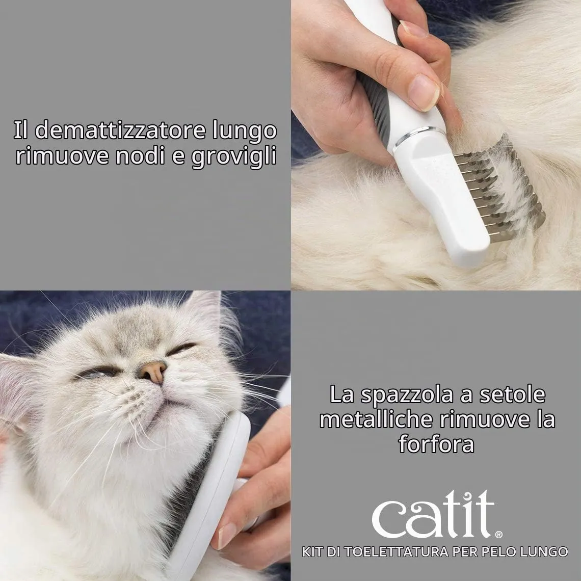 Catit Set di Spazzole per Gatti a Pelo Lungo - immagine 6