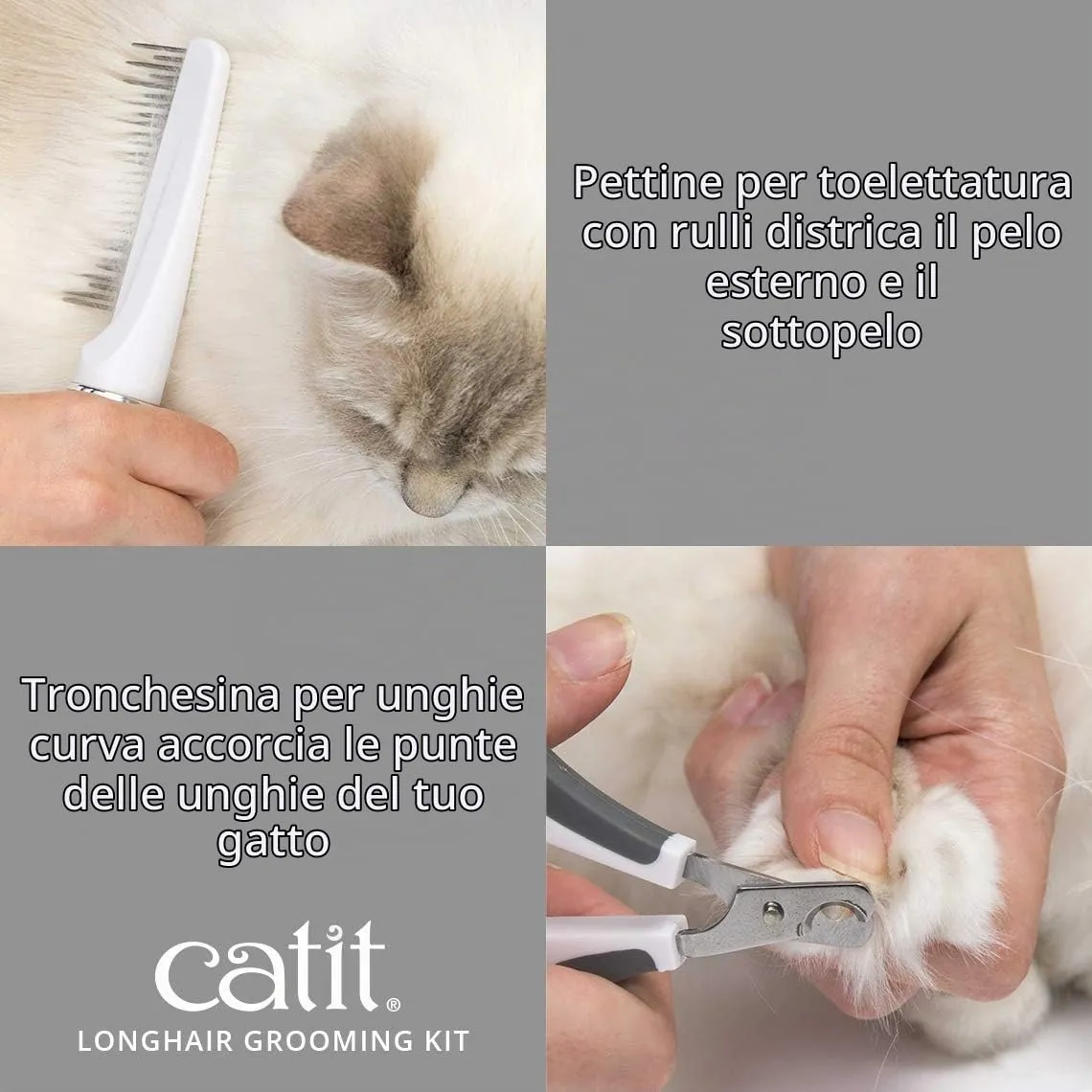 Catit Set di Spazzole per Gatti a Pelo Lungo - immagine 7