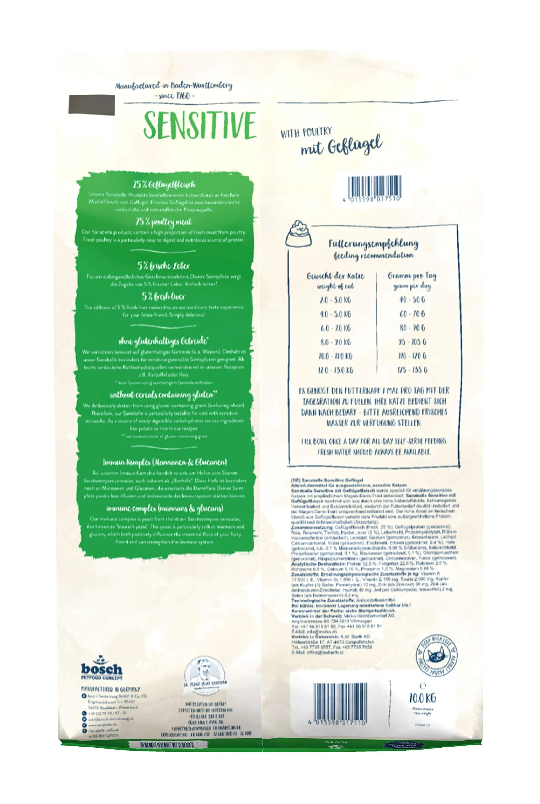 Sanabelle Sensitive con Pollame | Cibo secco per gatti sensibili dal punto di vista nutrizionale | 1 x 10000 g - immagine 3