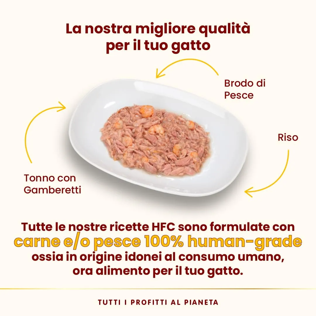 Almo Nature Almo Nature Hfc Natural - Cibo Umido Complementare Per Gatti Adulti Con 100% Tonno E Gamberetti Freschi Di Qualità Hfc. 12 Lattine Da 280G. - 4200 g - immagine 3