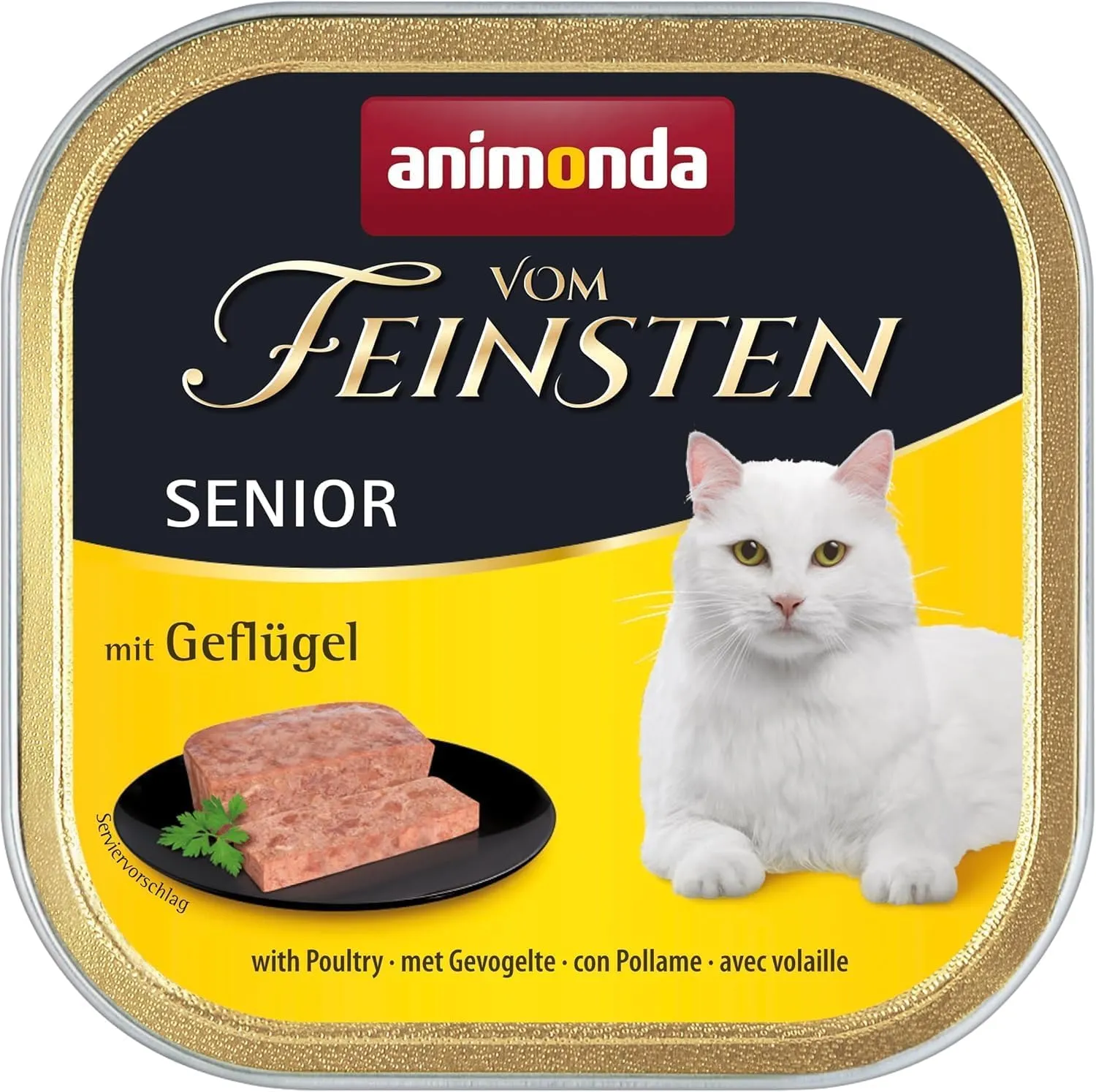 animonda Vom Feinsten Senior, alimento umido per gatti più anziani a partire da 7 anni, con pollame, 32 x 100 g - immagine 2