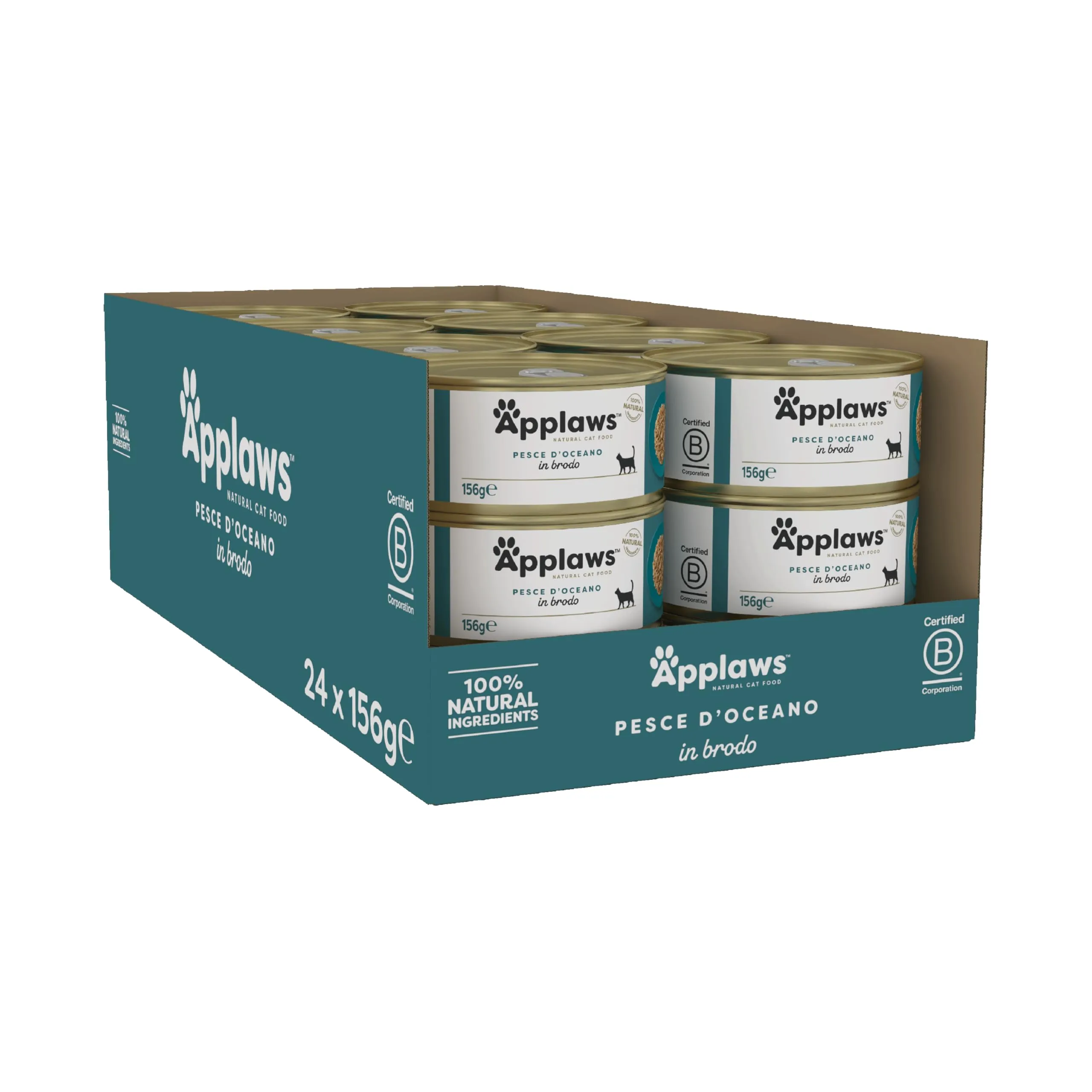 Applaws 100% Natural Cibo Umido per Gatti, Gusto Pesce Oceano - Confezione da 24 lattine da 156 g - immagine 2
