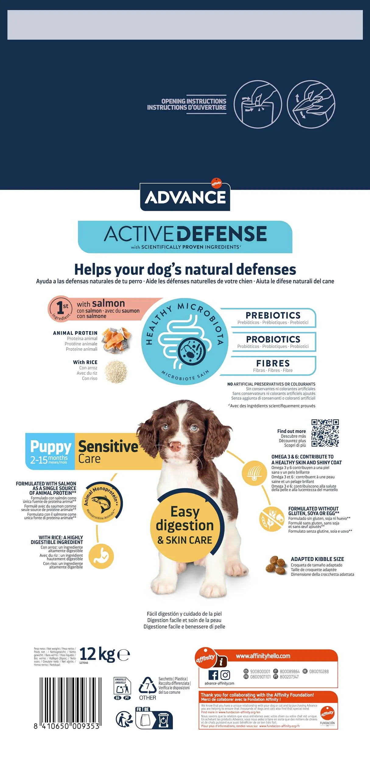 Advance Sensitive Puppy - Cibo per Cucciolo di Razza Media con Sensibilitè Digestive e Sintomi Cutanei - 12kg - immagine 3