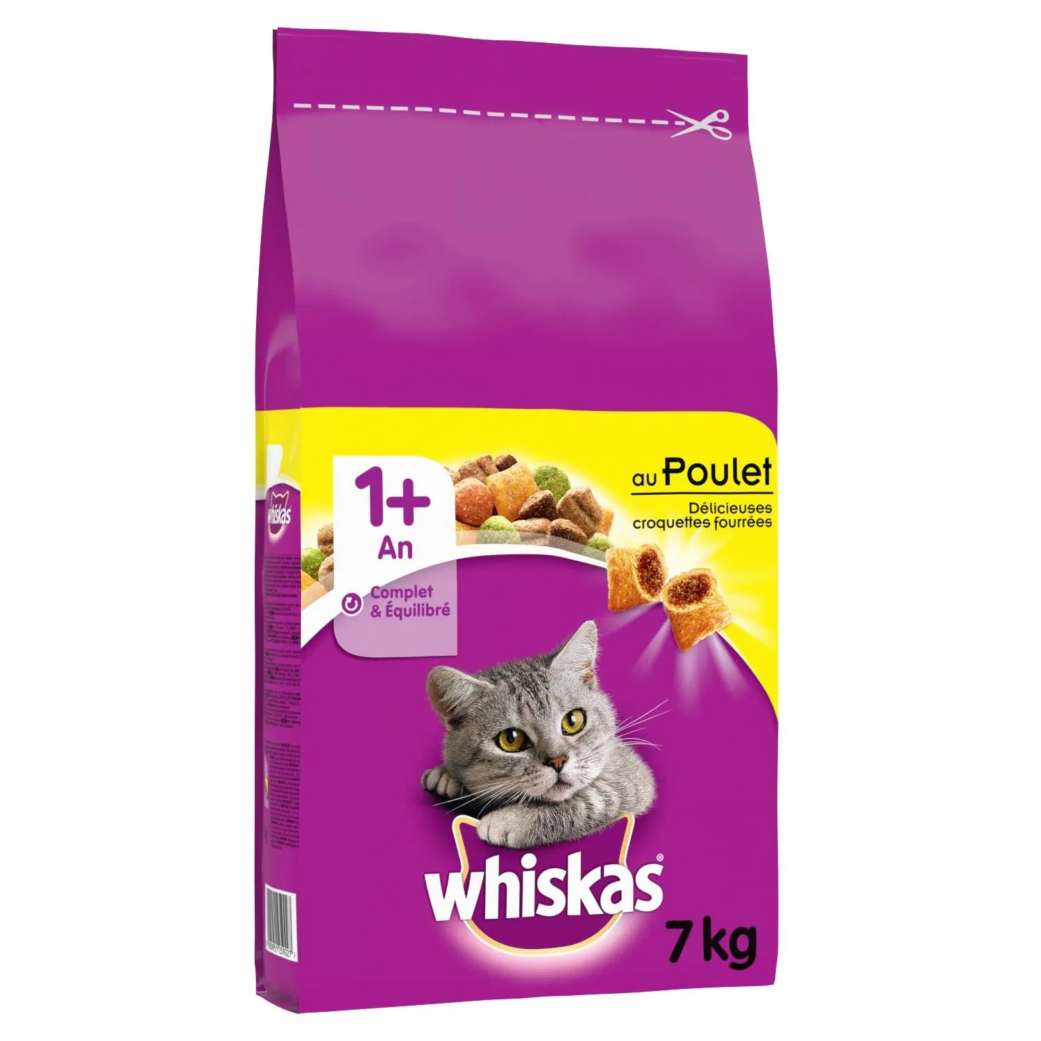 Whiskas Crocchette Ripiene per Gatto - Gusto Pollo - 7 kg - immagine 1