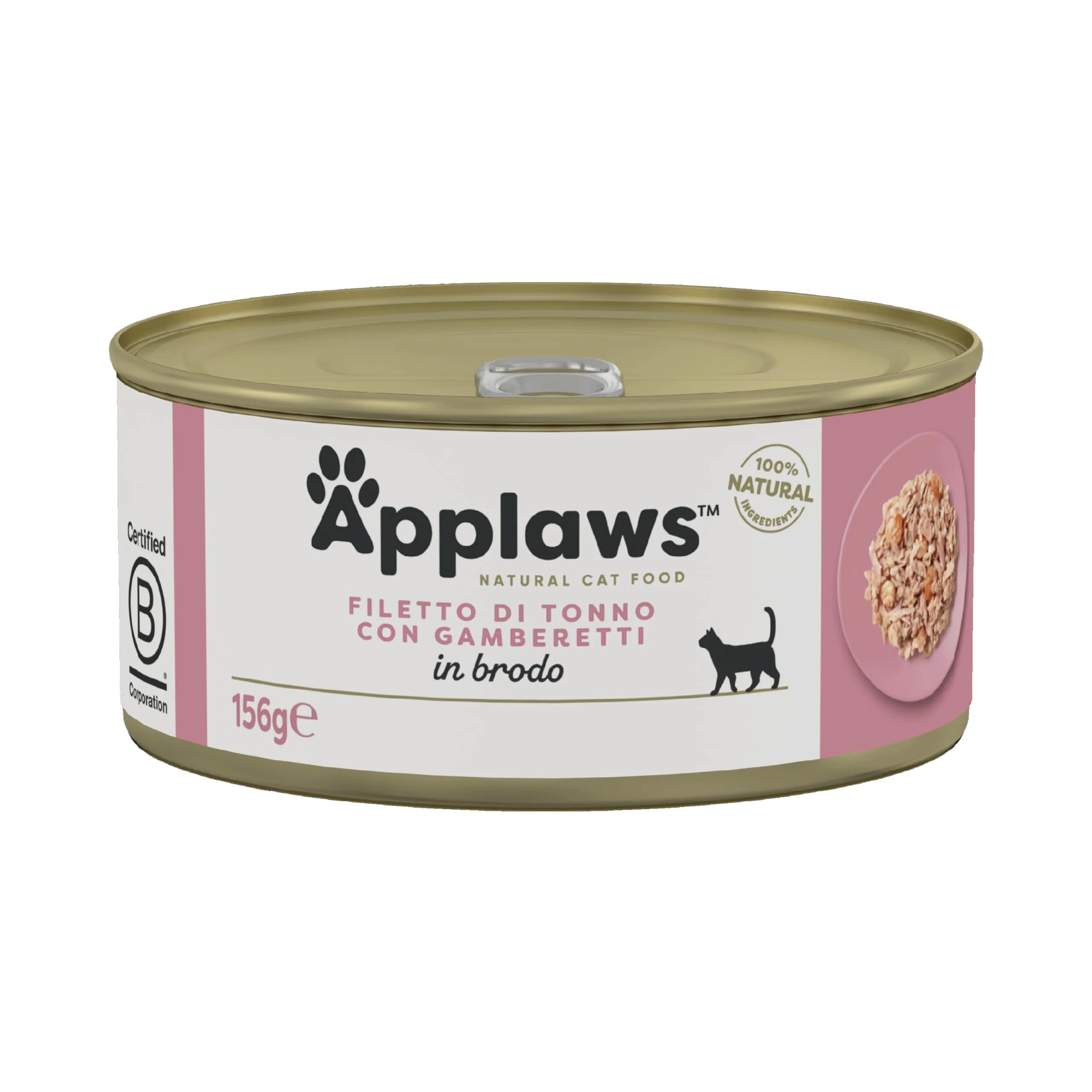 Applaws Cat Tin 1x(24x156g) Tuna Fillet with Prawn - immagine 1