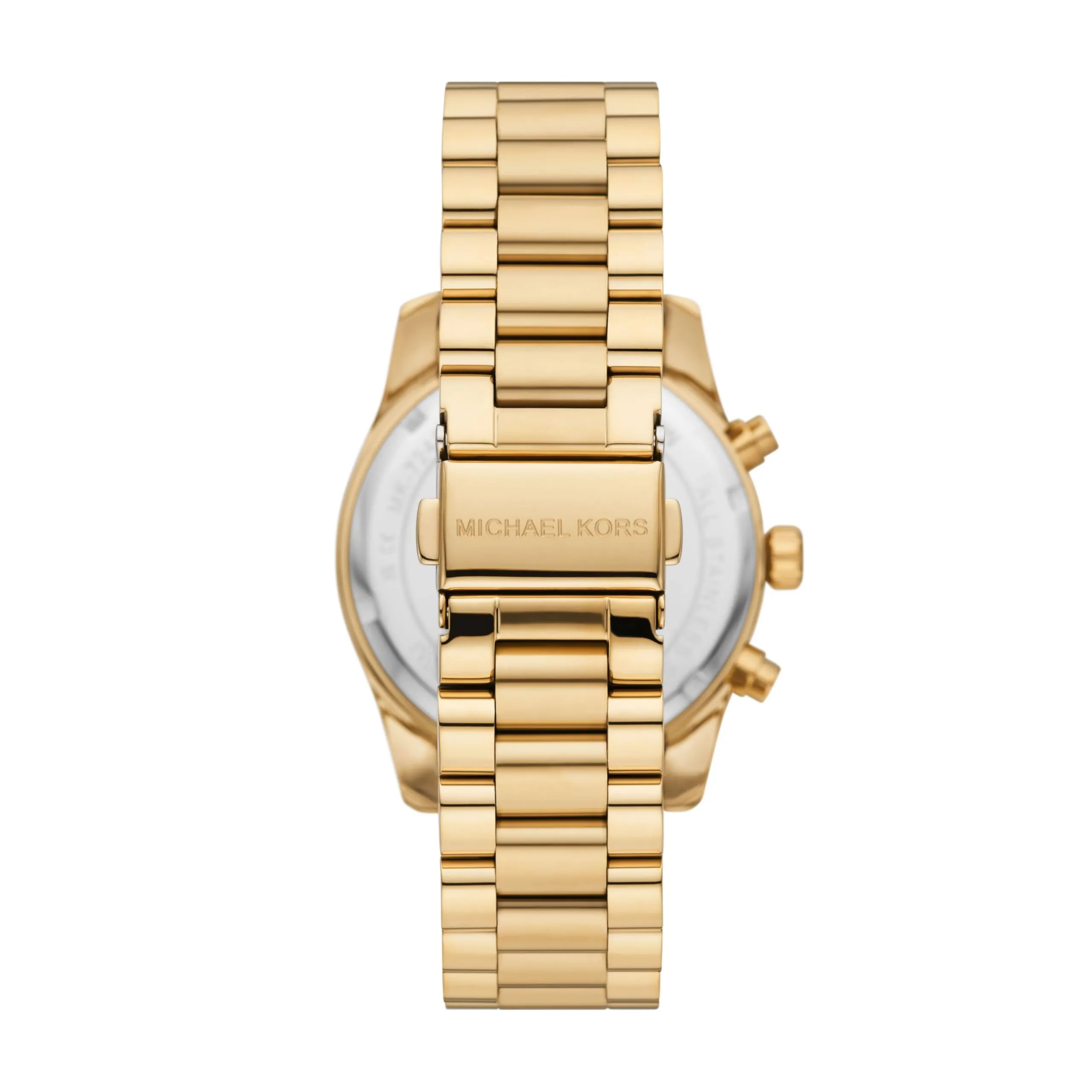Michael Kors Orologio Lexington da donna, movimento cronografo al quarzo con cinturino in acciaio inossidabile, 38 mm, Tono oro e bianco - immagine 2