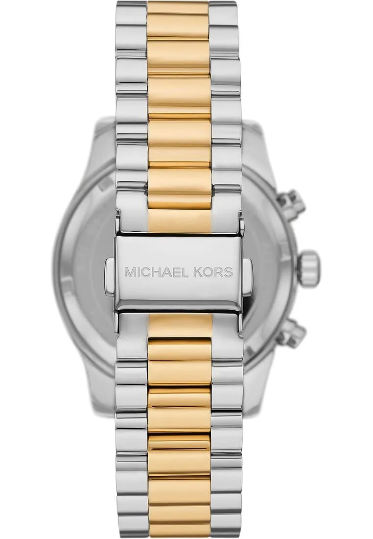 Michael Kors Orologio Lexington da donna, movimento cronografo al quarzo con cinturino in acciaio inossidabile, 38 mm, Argento e verde scuro - immagine 2