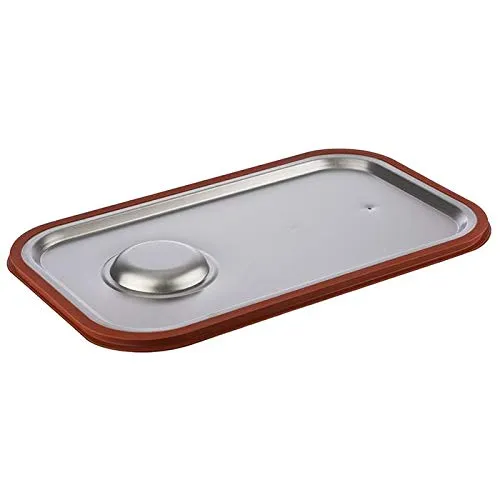 APS coperchio GN 1/1dichtschliessend ca. 53x 32,5cm in acciaio inox con bordo in silicone rosso - immagine 3
