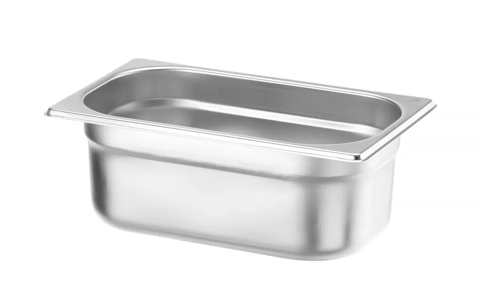 HENDI Contenitore Gastronorm GN 1/4, Budget Line, resistenza termica -40 °C a 250 °C, per forno e bagnomaria, 2,8L, 265x162x(H) 100mm, acciaio inox - immagine 2
