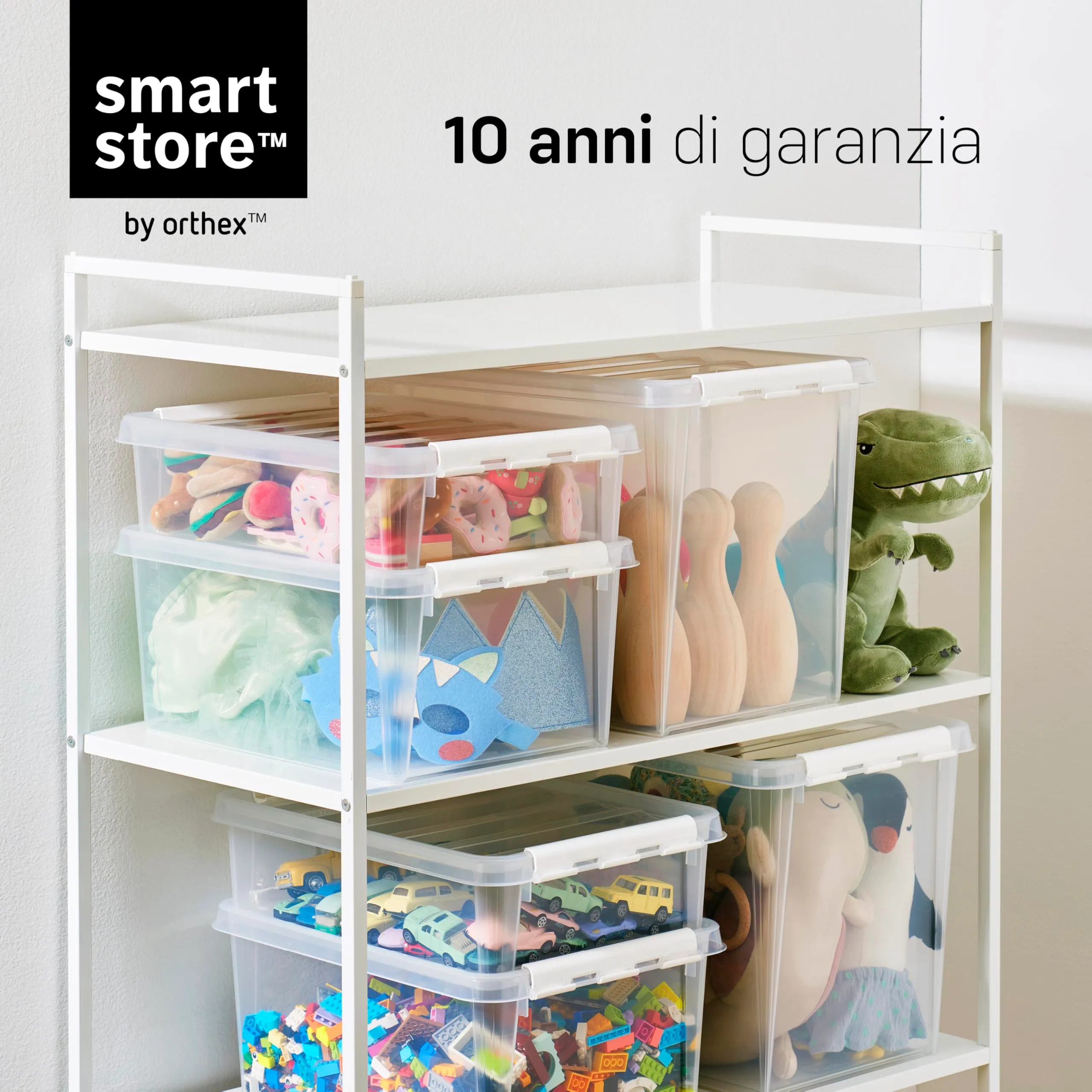 SmartStore Scatole Portaoggetti con Coperchio | 10x piccole 3L | 21x17x15cm - immagine 6