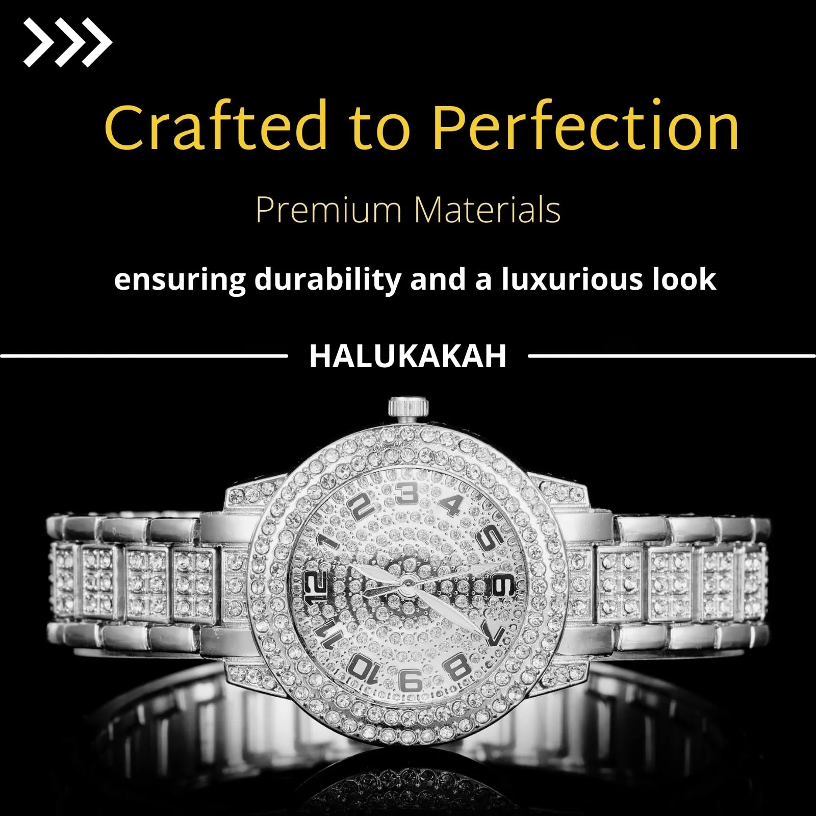 HALUKAKAH Orologio Diamanti per Ragazzi - 32MM Quadrante Tondo Numeri Arabi - immagine 4