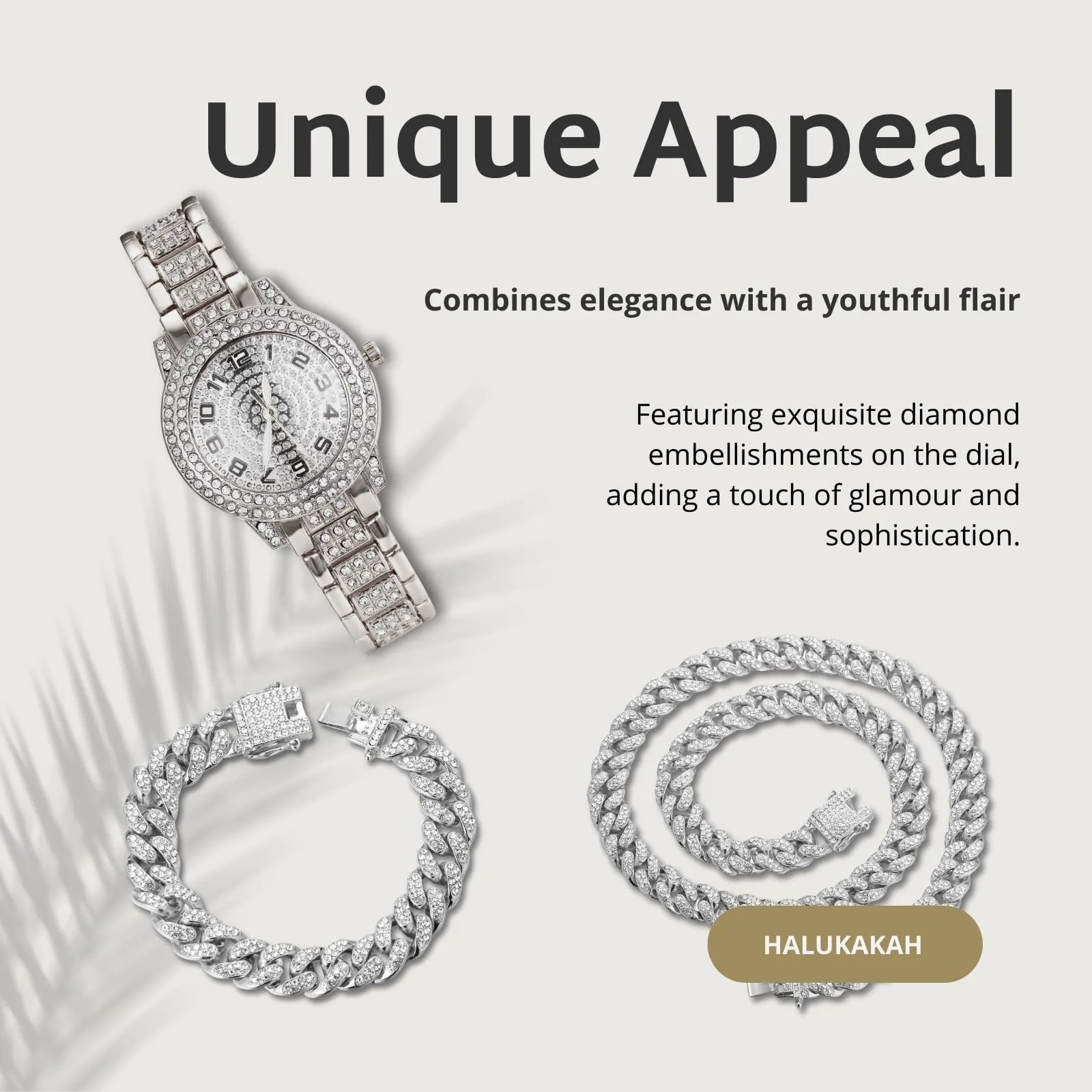 HALUKAKAH Orologio Diamanti per Ragazzi - 32MM Quadrante Tondo Numeri Arabi - immagine 5