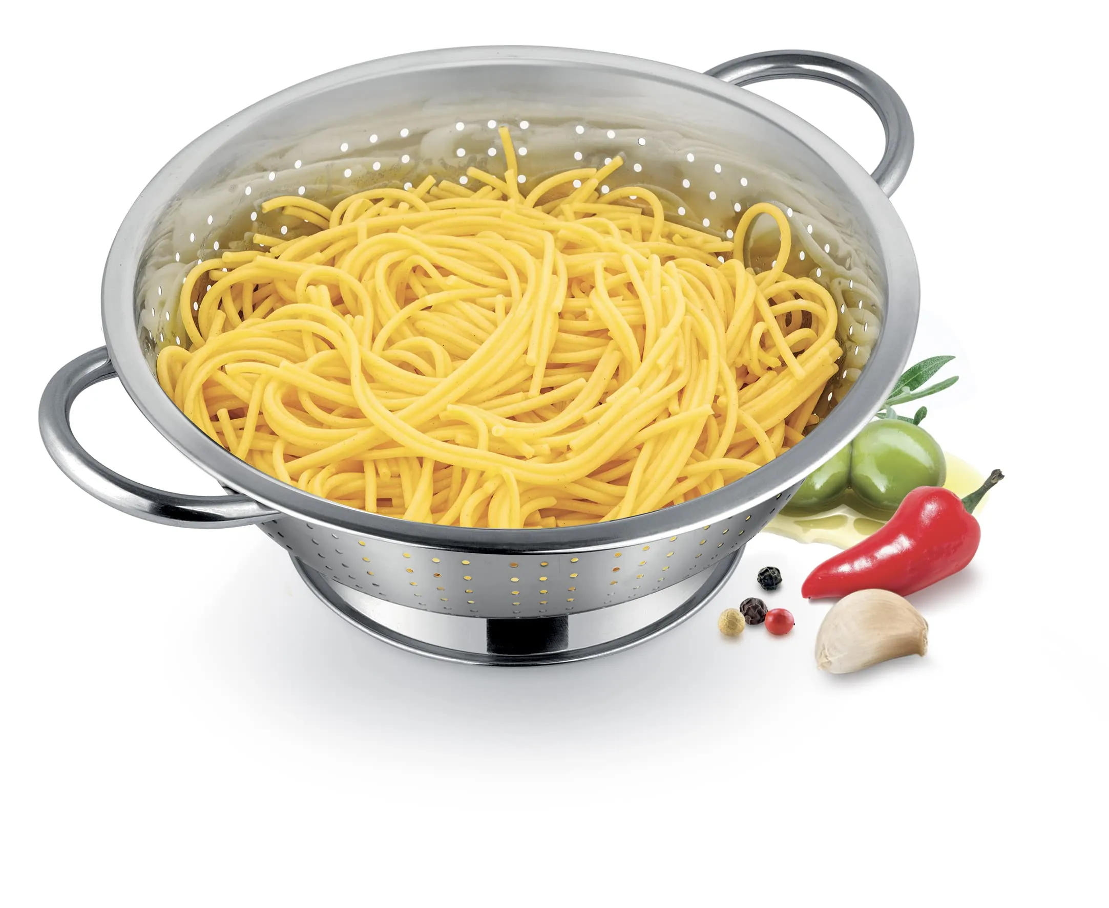 Tescoma 428506 Colapasta con Base e due manici, Acciaio inox 20 cm - immagine 2