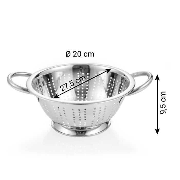 Tescoma 428506 Colapasta con Base e due manici, Acciaio inox 20 cm - immagine 3