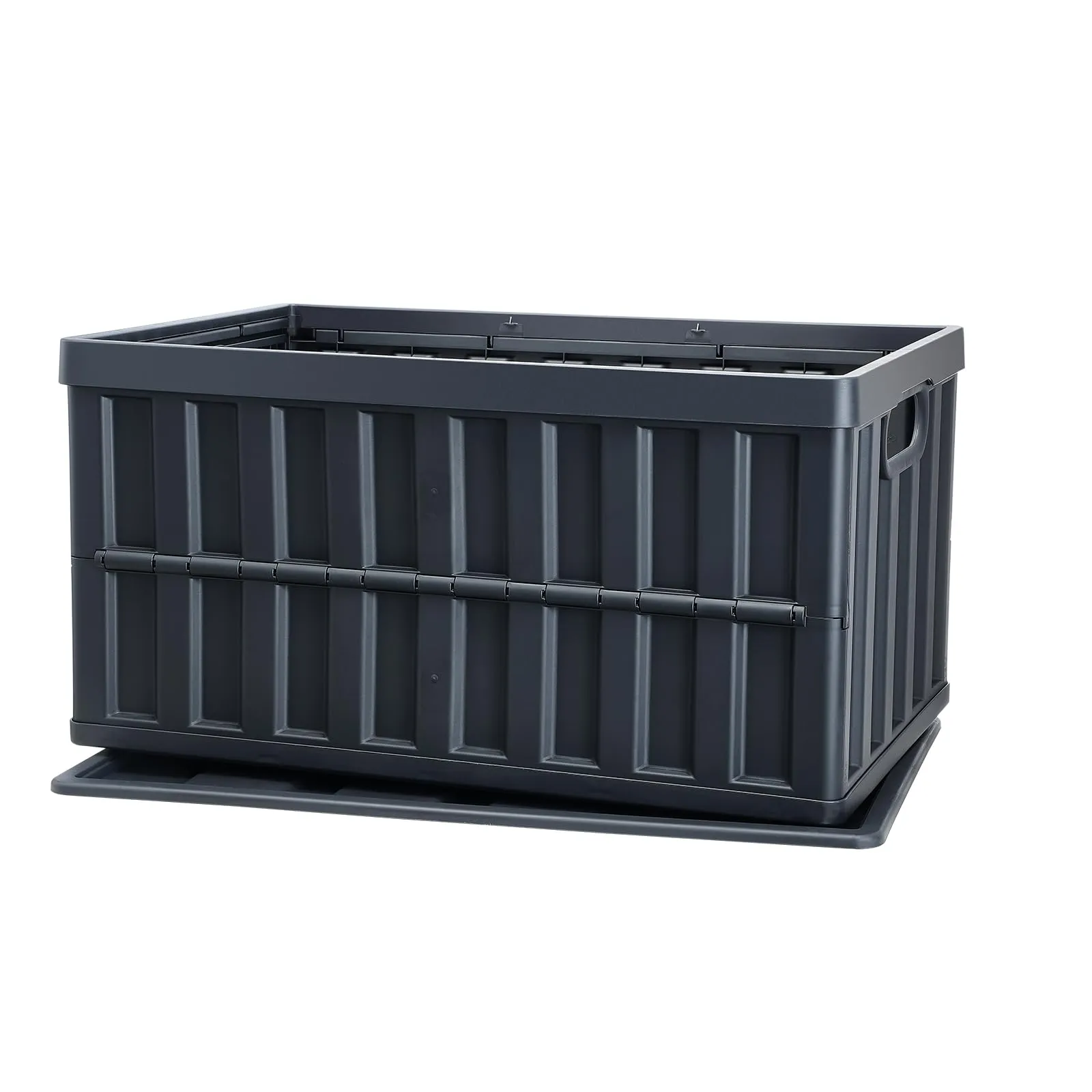 VEVOR Contenitore Pieghevole con Coperchi in Plastica Scatola di Stoccaggio 3 Pezzi Portabile per Campeggio Viaggio Auto, Contenitore Pieghevole Capacità 65L con Maniglie Coperchio Uso Esterno Interno - immagine 9