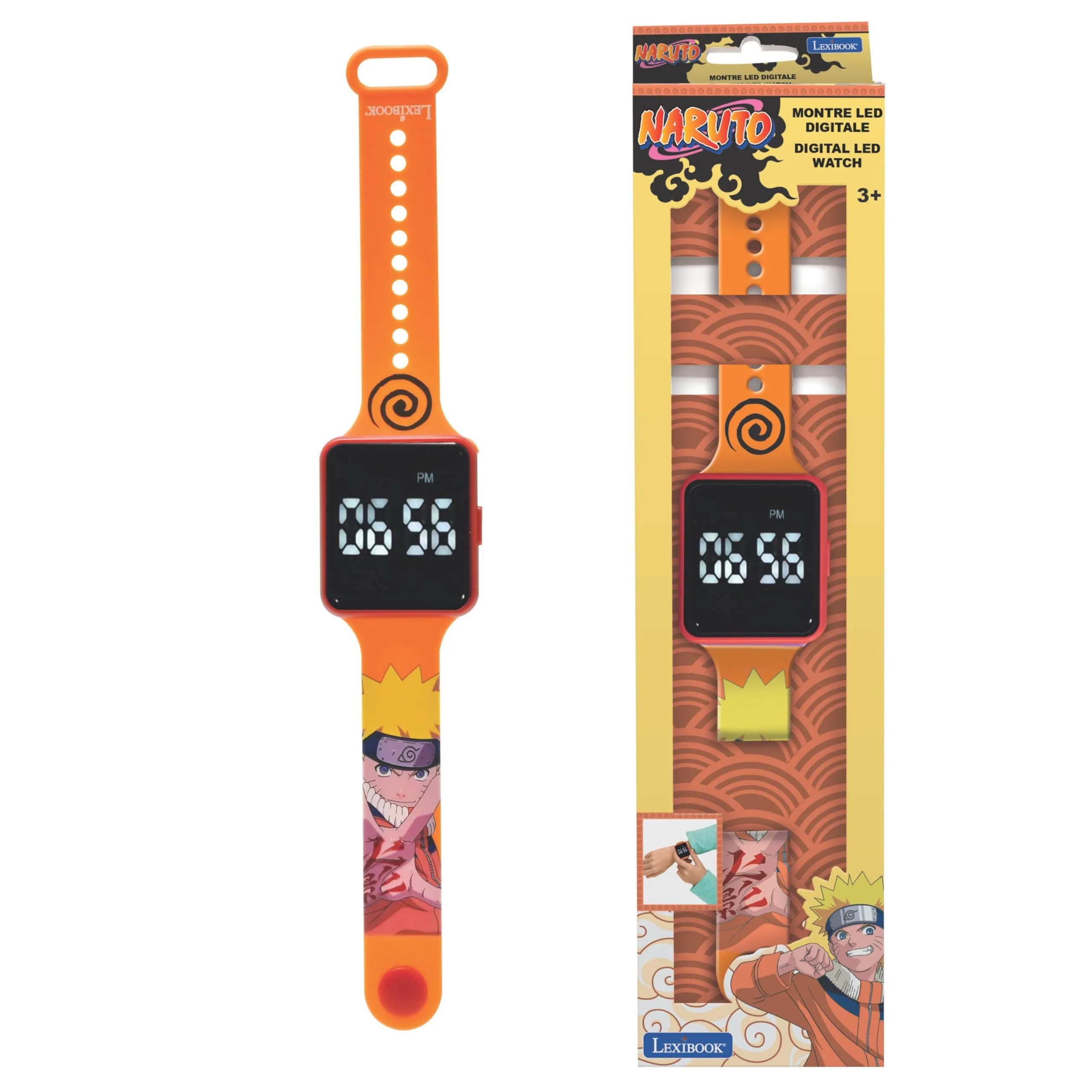 Lexibook, Naruto, Orologio digitale, display orario 12 ore o 24 ore, arancione, DMW060NA - immagine 1