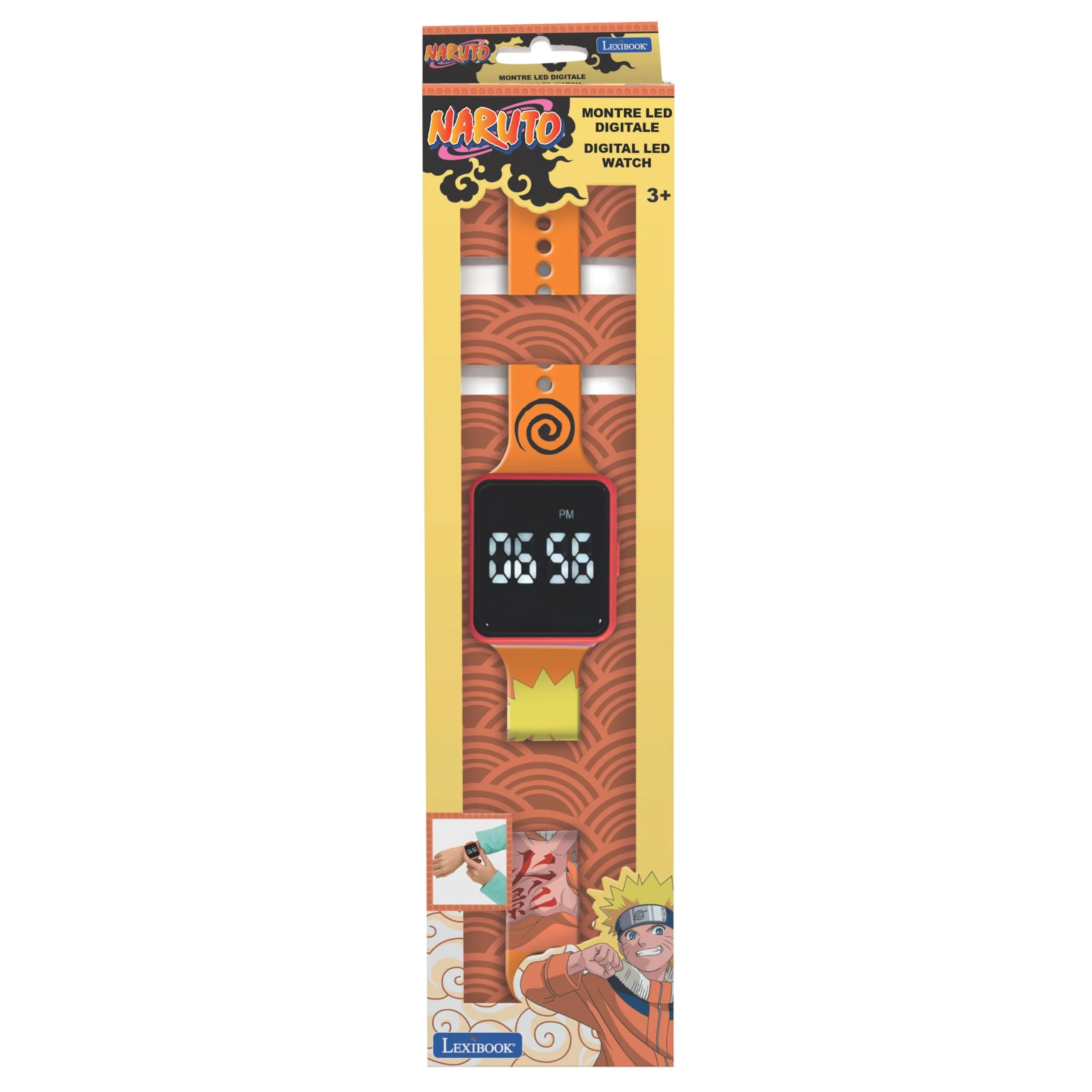 Lexibook, Naruto, Orologio digitale, display orario 12 ore o 24 ore, arancione, DMW060NA - immagine 5