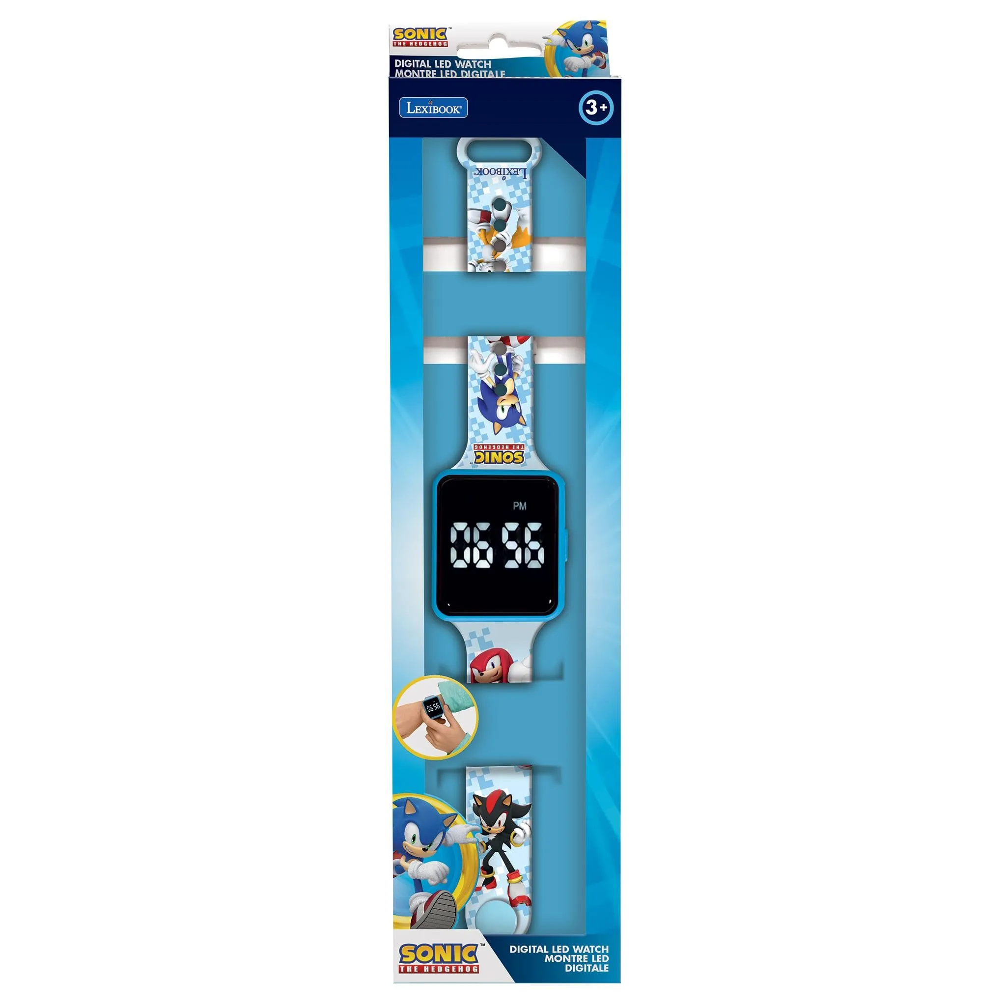 Lexibook, Sonic the Hedgehog, Orologio digitale, indicazione dell'ora su 12 o 24 ore, DMW060SNLXB - immagine 5