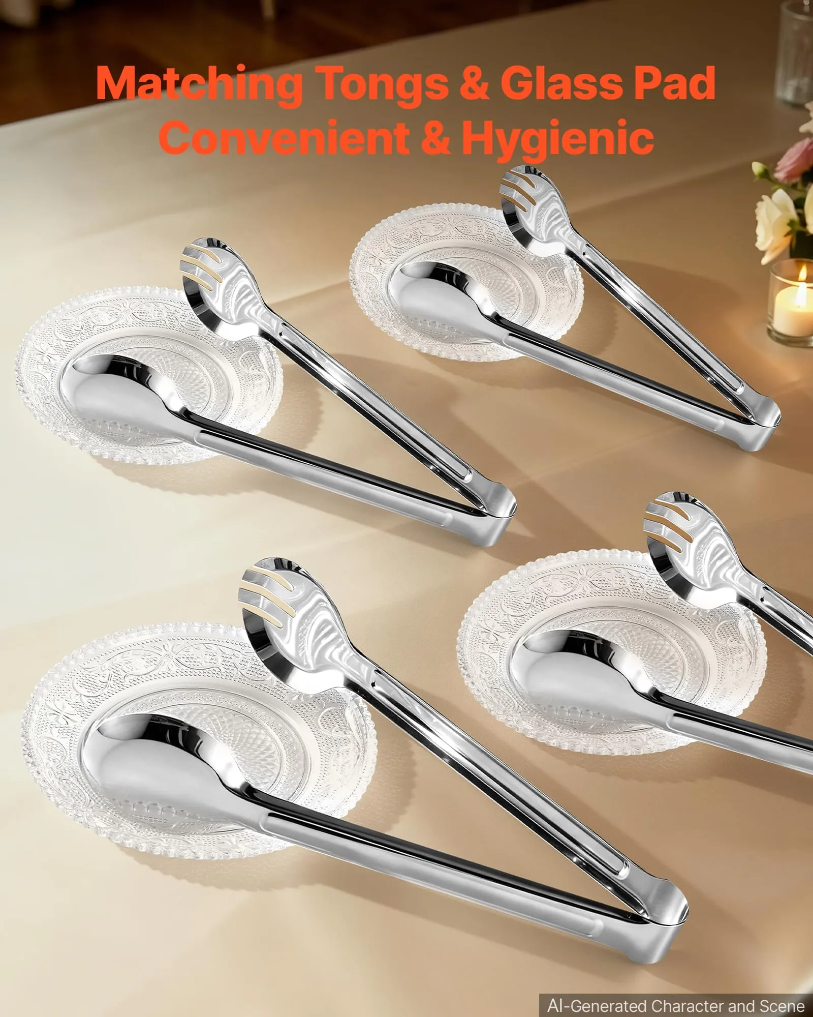 VEVOR Set Scaldavivande 4 pz per Alimenti Acciaio Inox 8,52L con Coperchio - immagine 7