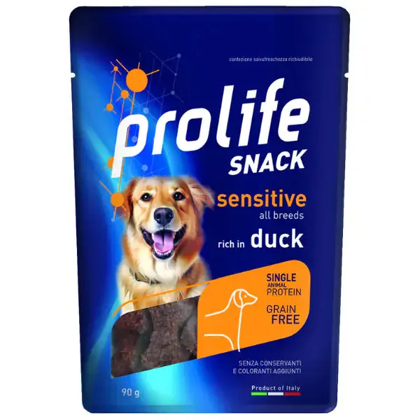 Prolife Snack Dog Adult Sensitive Grain Free 90 gr Anatra - immagine 1