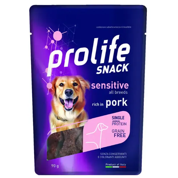 Prolife Snack Dog Adult Sensitive Grain Free 90 gr Maiale - immagine 1