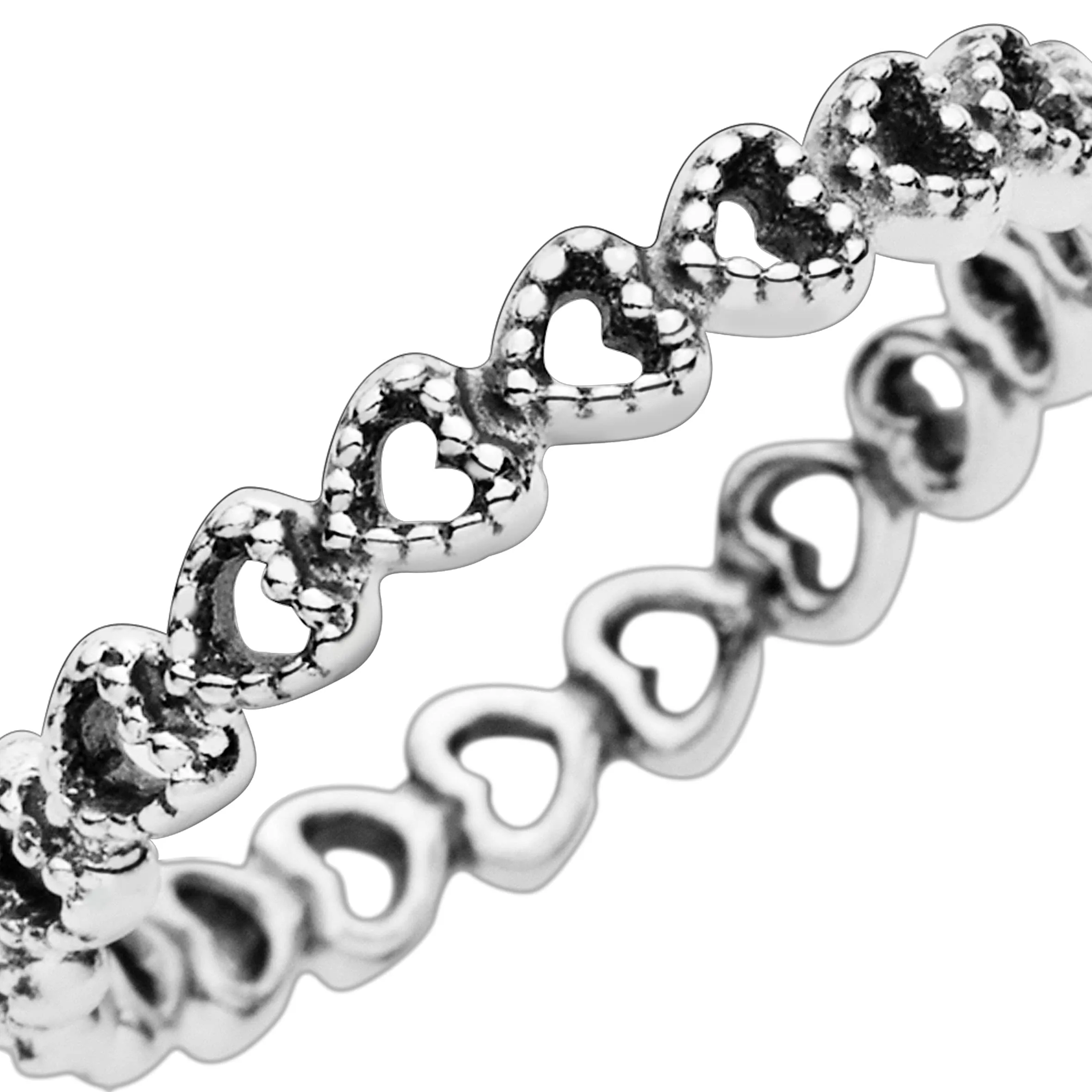 PANDORA Anello con fascia di cuori traforati, 56 - immagine 4