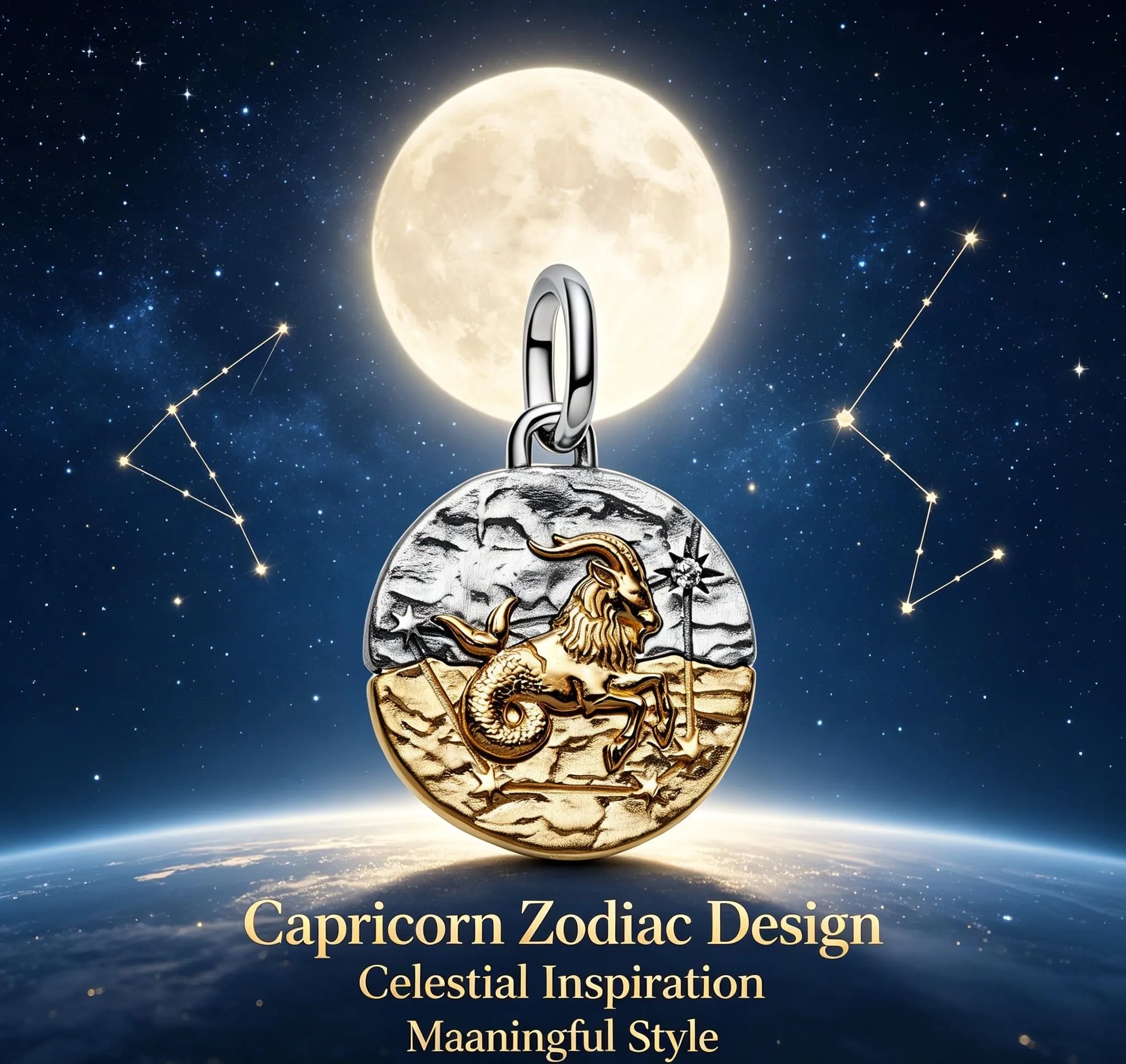 WEIMU Ciondoli in argento Sterling 925 con segno zodiacale dorato, 12 costellazioni, perline e ciondoli per bracciale e collana, San Valentino, Festa della Mamma, per braccialetti europei e collane - immagine 5