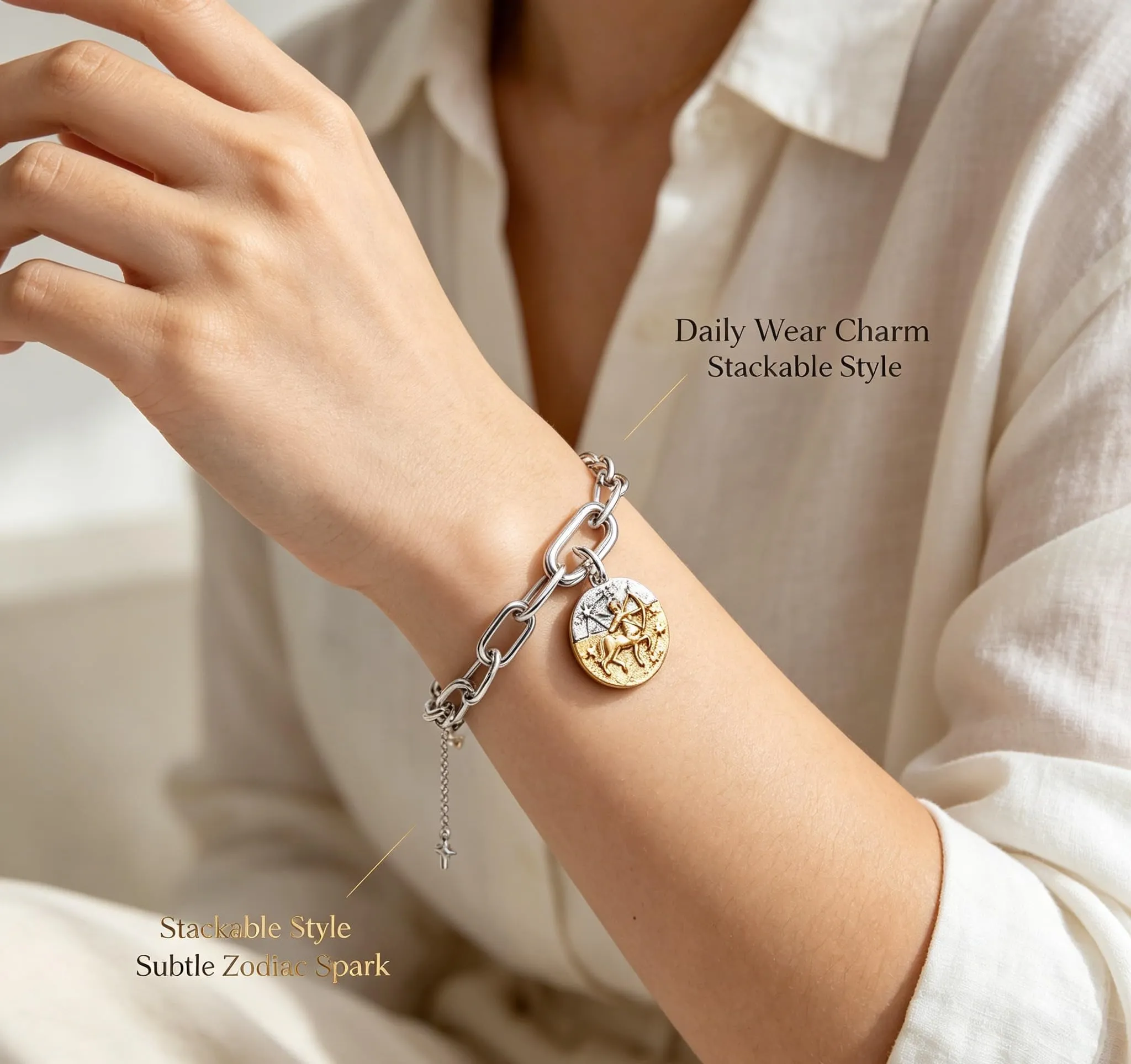 WEIMU Ciondoli in argento Sterling 925 con segno zodiacale dorato, 12 costellazioni, ciondoli e perline per braccialetto e collana, San Valentino, festa della mamma, per braccialetti europei e collane - immagine 6