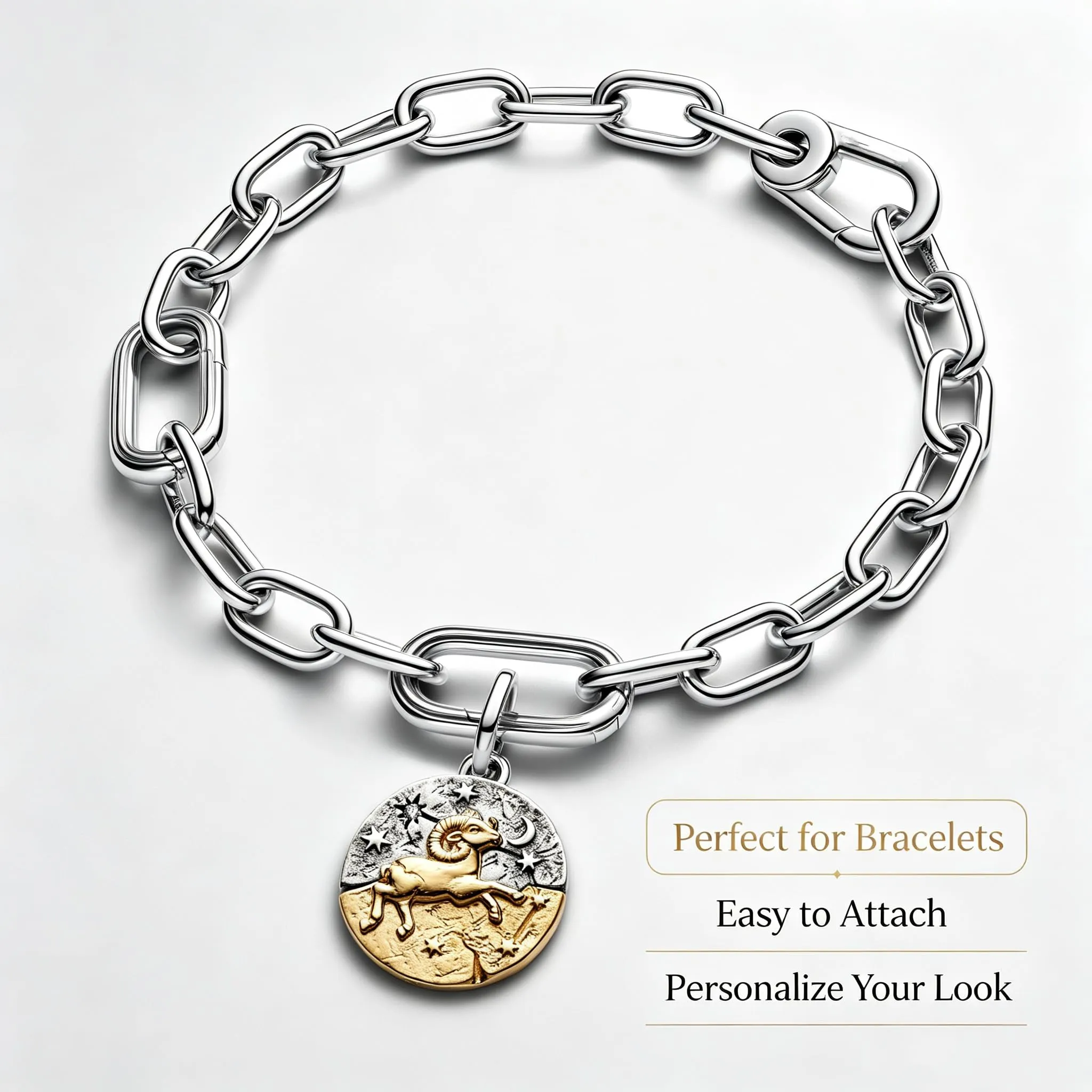 WEIMU Ciondoli in argento Sterling 925 con segno zodiacale dorato, 12 costellazioni, perline charm per braccialetti e collane, San Valentino, Festa della mamma, per braccialetti europei e collane - immagine 2