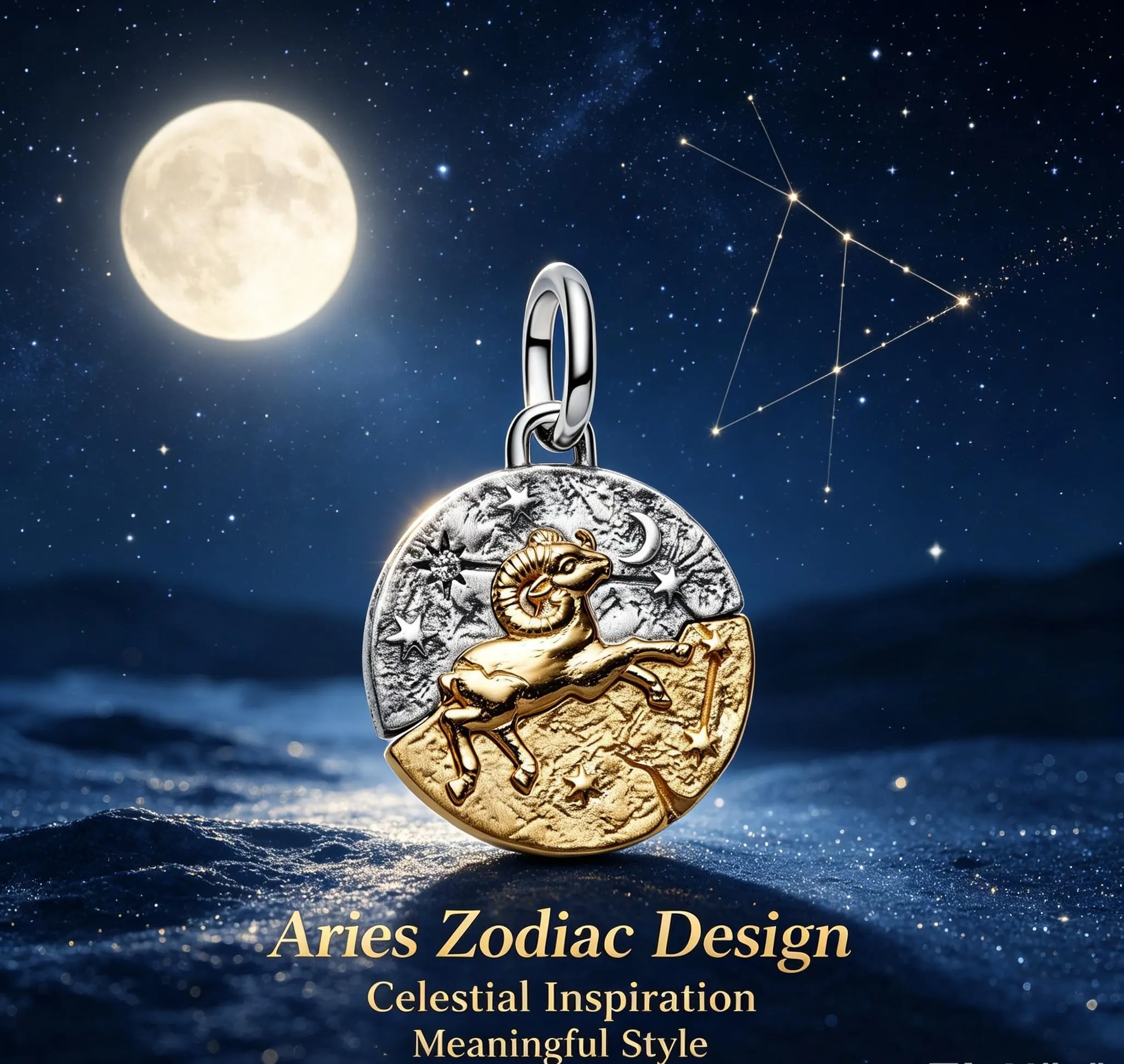 WEIMU Ciondoli in argento Sterling 925 con segno zodiacale dorato, 12 costellazioni, perline charm per braccialetti e collane, San Valentino, Festa della mamma, per braccialetti europei e collane - immagine 5